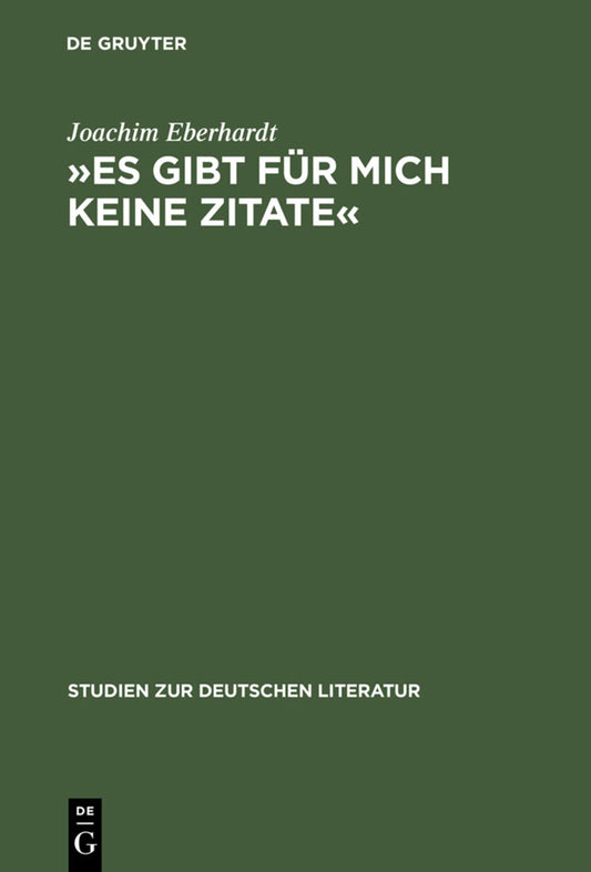 »Es gibt für mich keine Zitate«