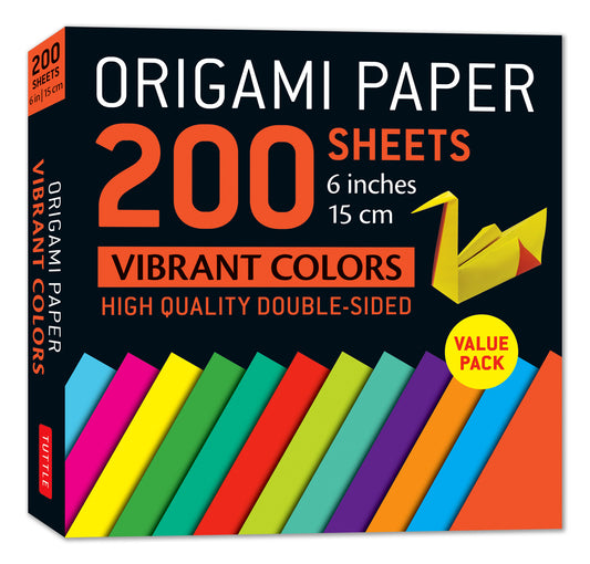 Origami Paper 200 sheets Vibrant Colors 6" (15 cm)