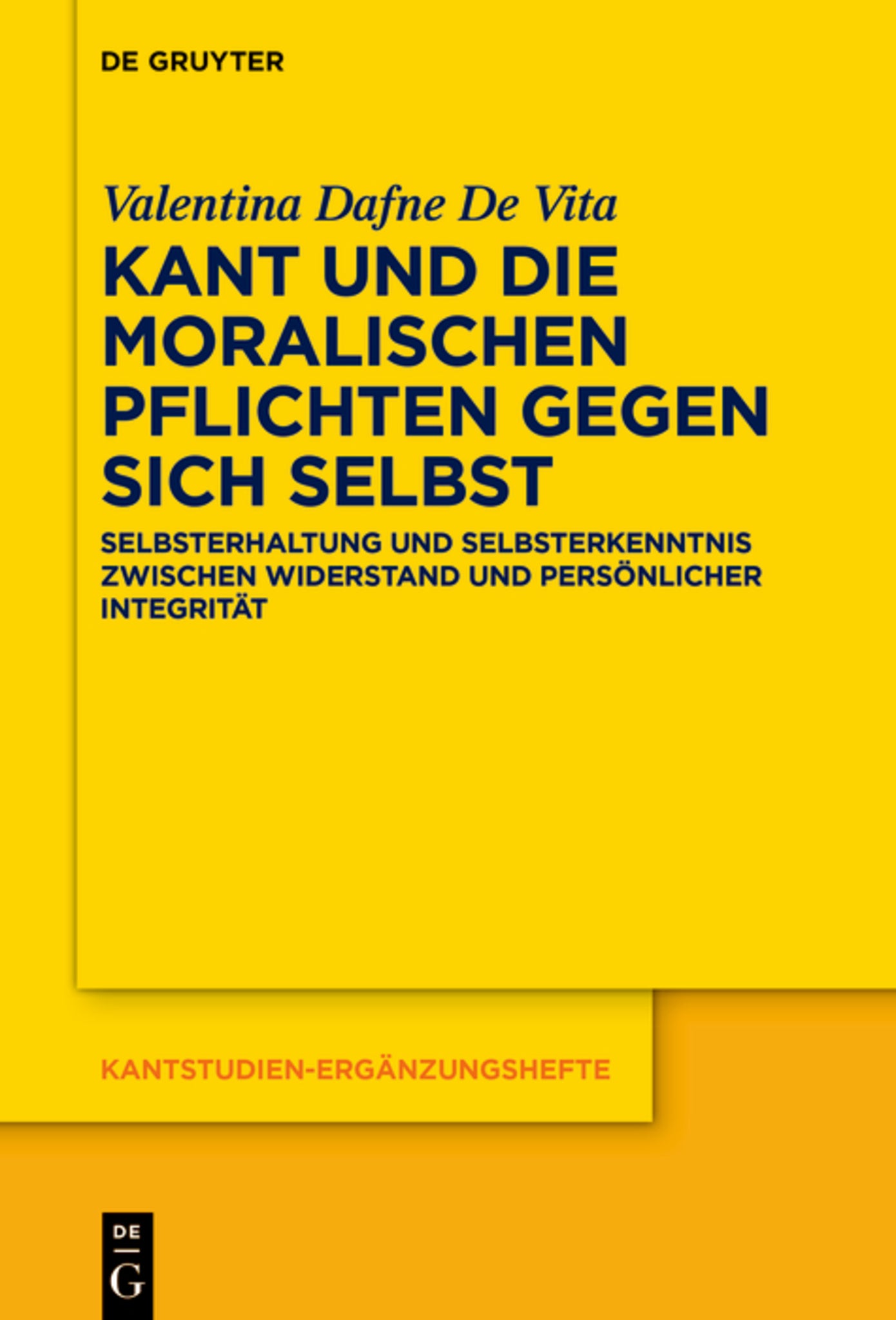 Cover image for Kant und die moralischen Pflichten gegen sich selbst ISBN 9783111651811