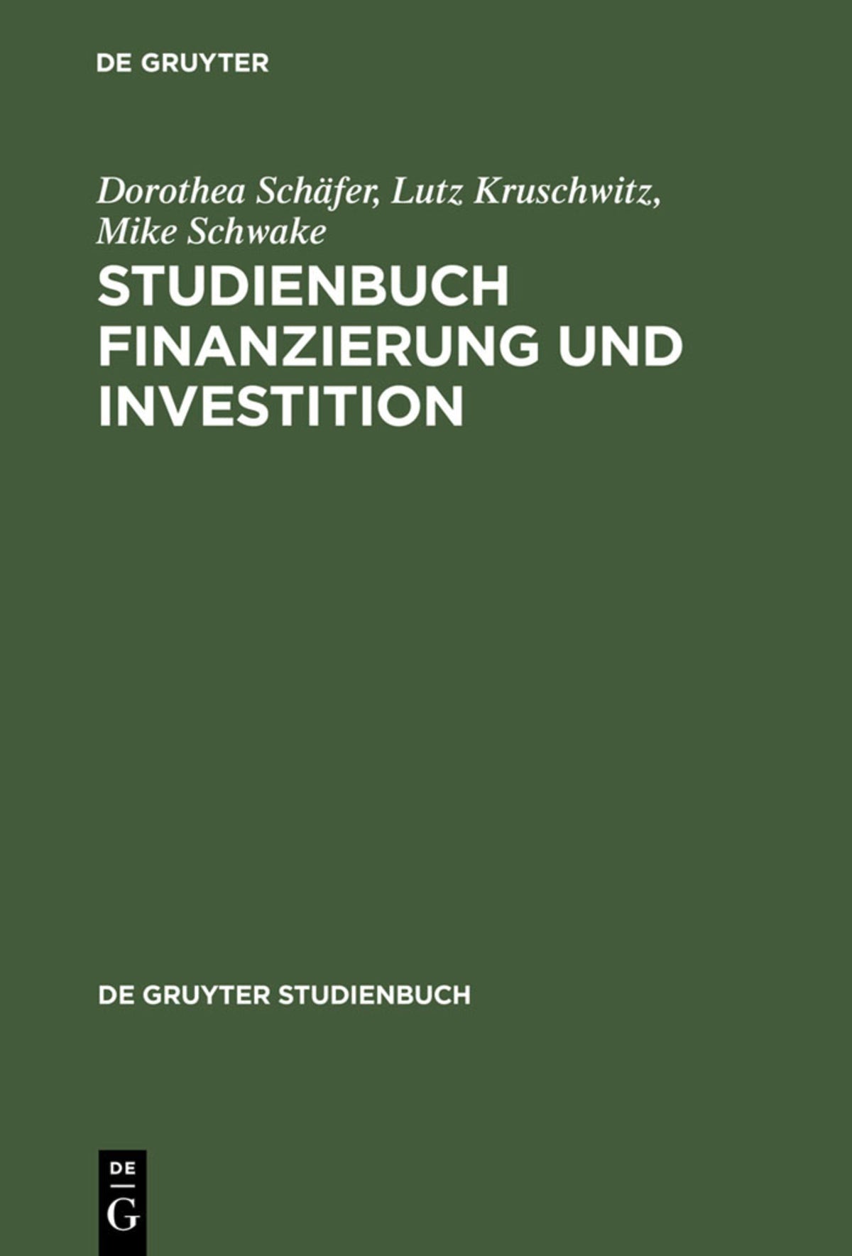 Cover image for Studienbuch Finanzierung und Investition ISBN 9783110146011