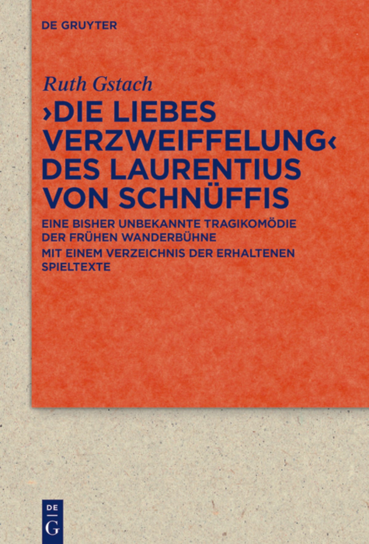 Cover image for >Die Liebes Verzweiffelung ISBN 9783110544626