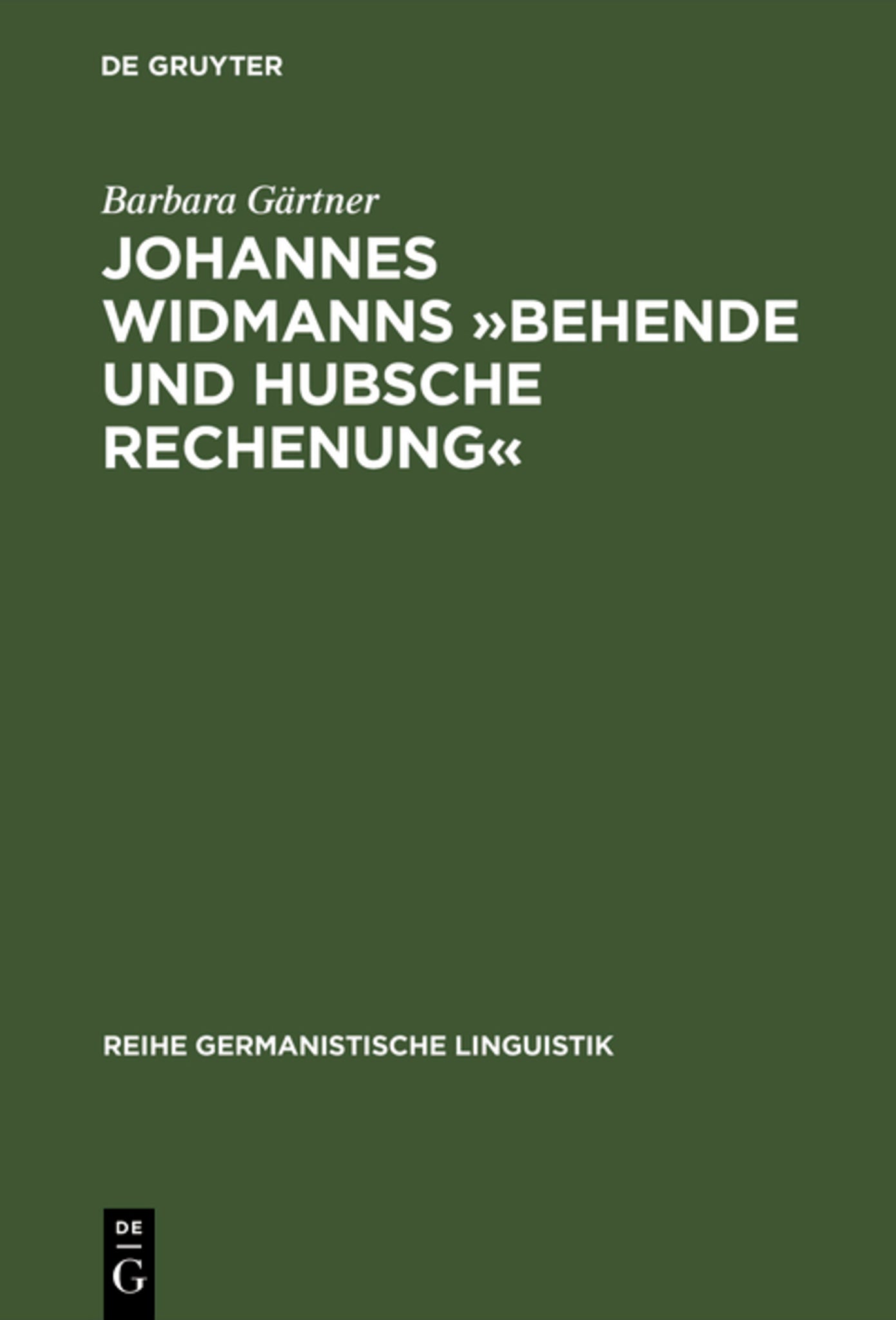 Johannes Widmanns »Behende und hubsche Rechenung«