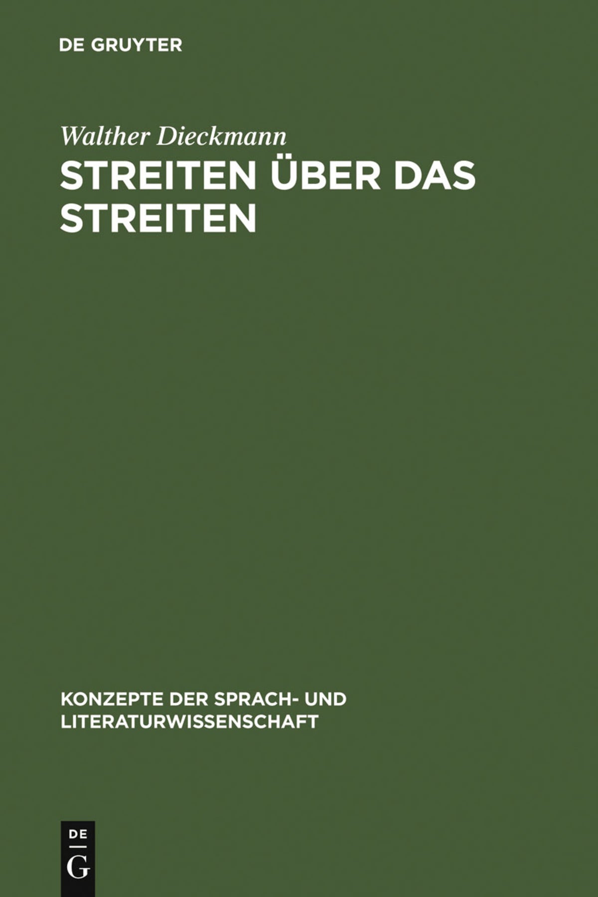 Cover image for Streiten über das Streiten ISBN 9783484220652