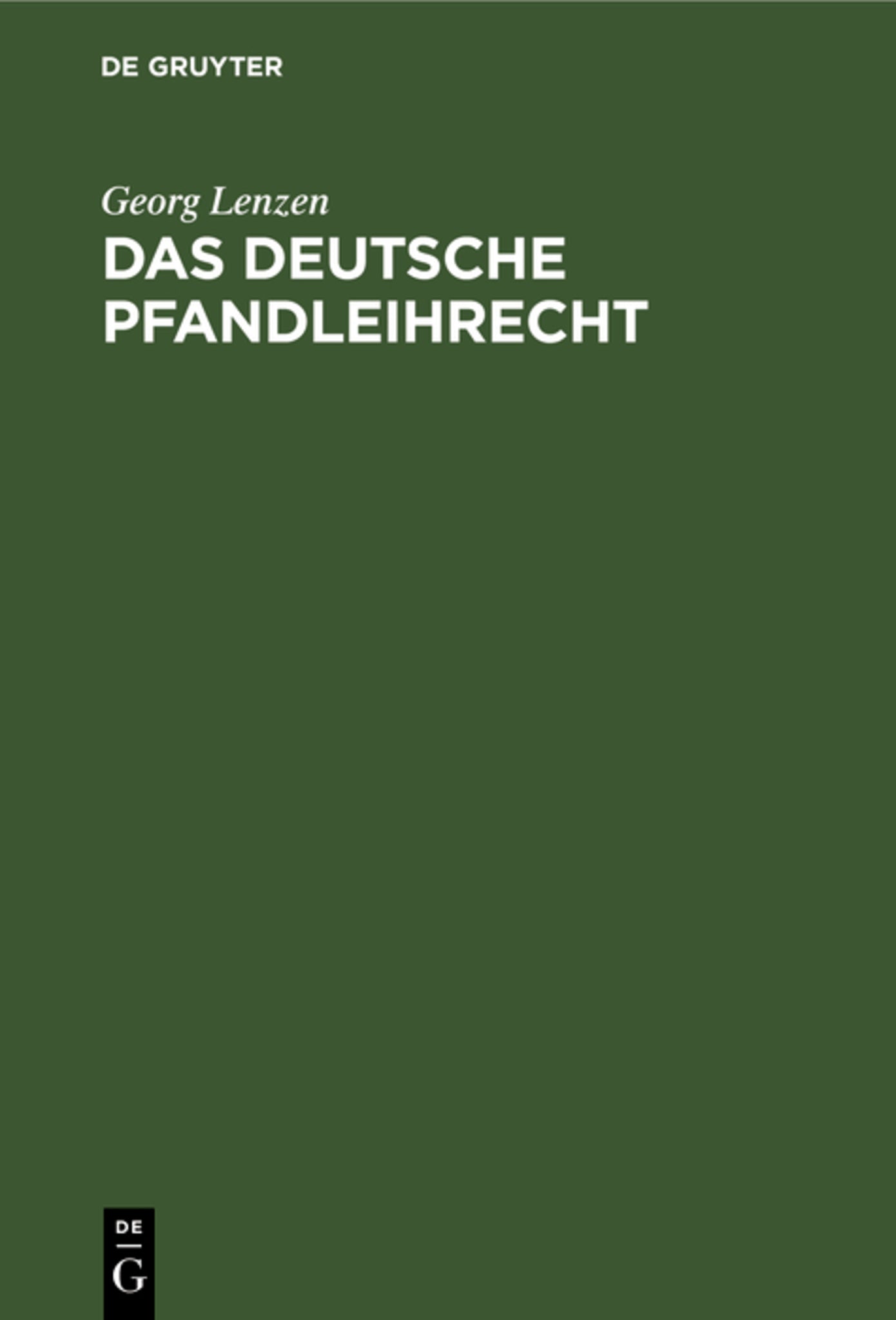 Das deutsche Pfandleihrecht
