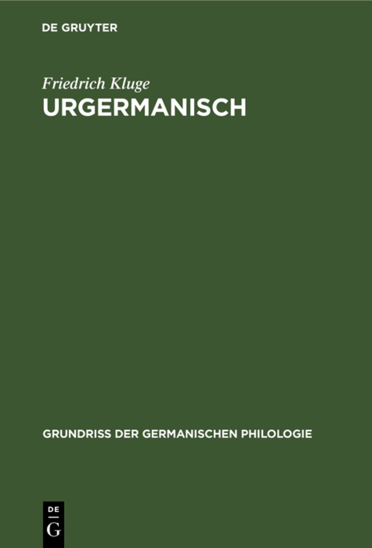 Cover image for Urgermanisch ISBN 9783111217314
