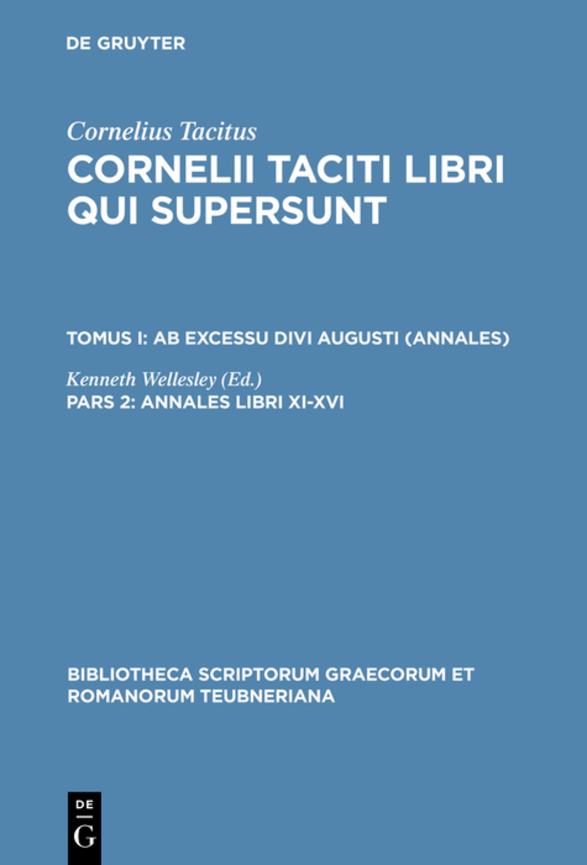 Cover image for Annales libri XI-XVI ISBN 9783598718410