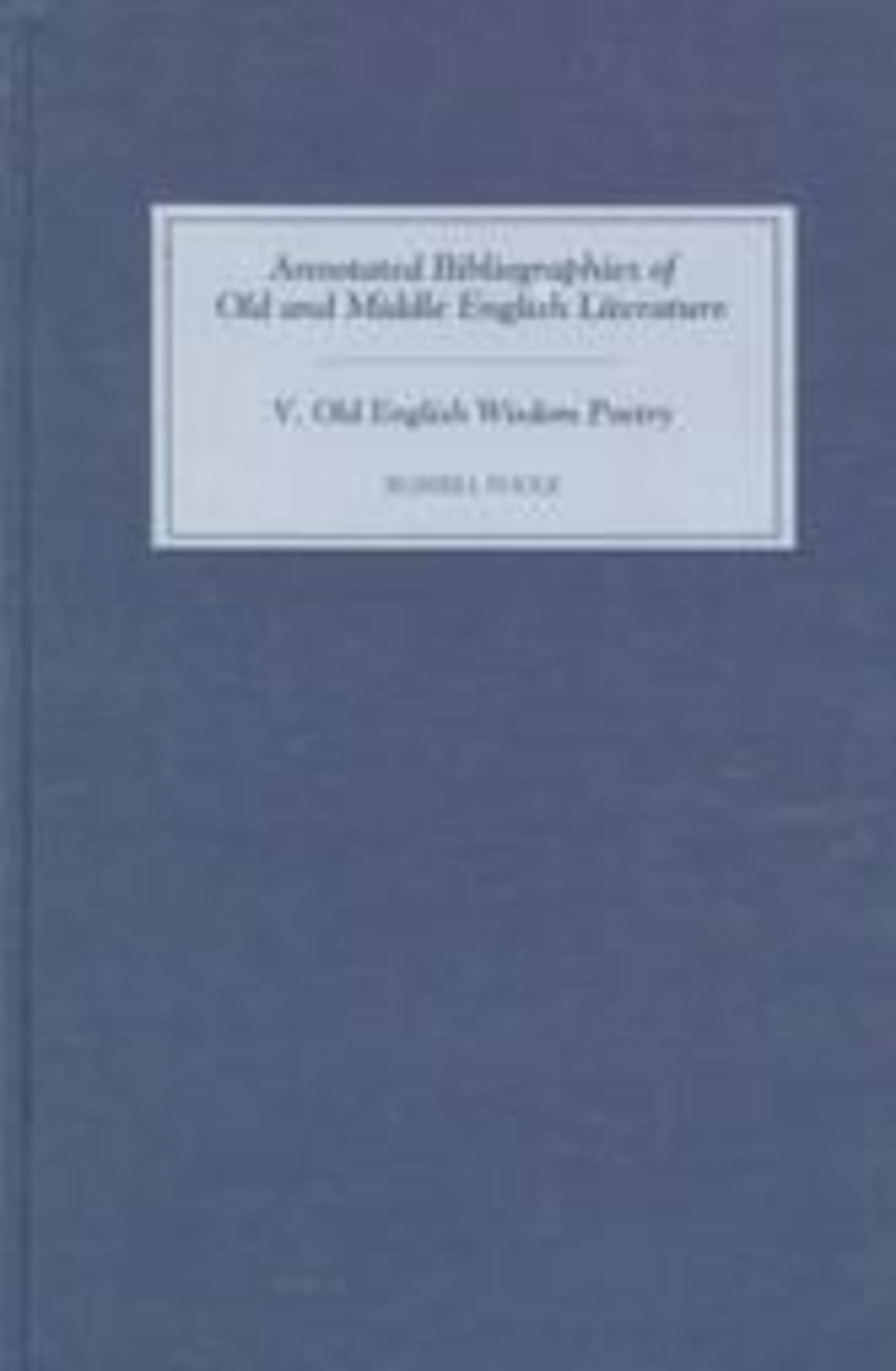 Cover image for Old English Wisdom Poetry ISBN 9780859915304