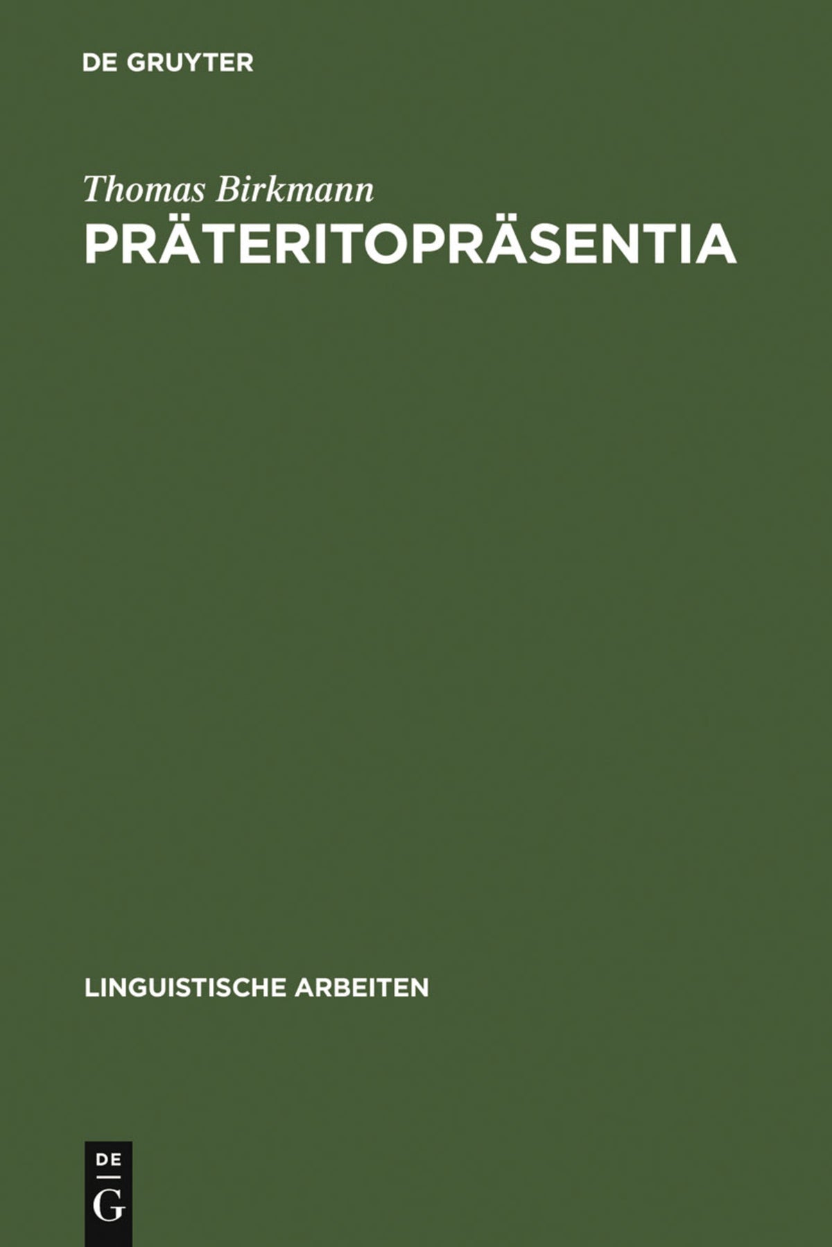 Cover image for Präteritopräsentia ISBN 9783484301887