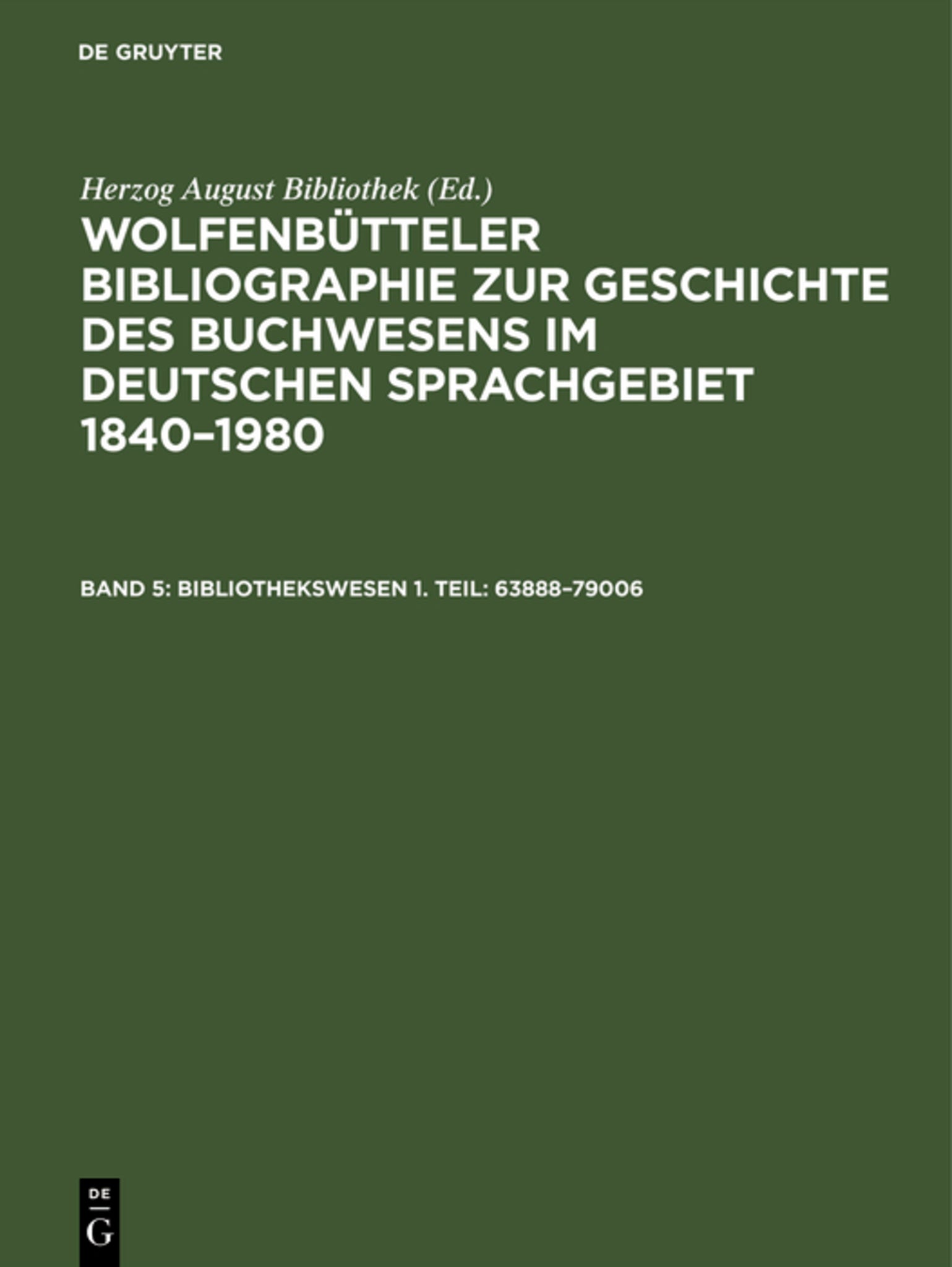 Bibliothekswesen 1. Teil: 63888–79006