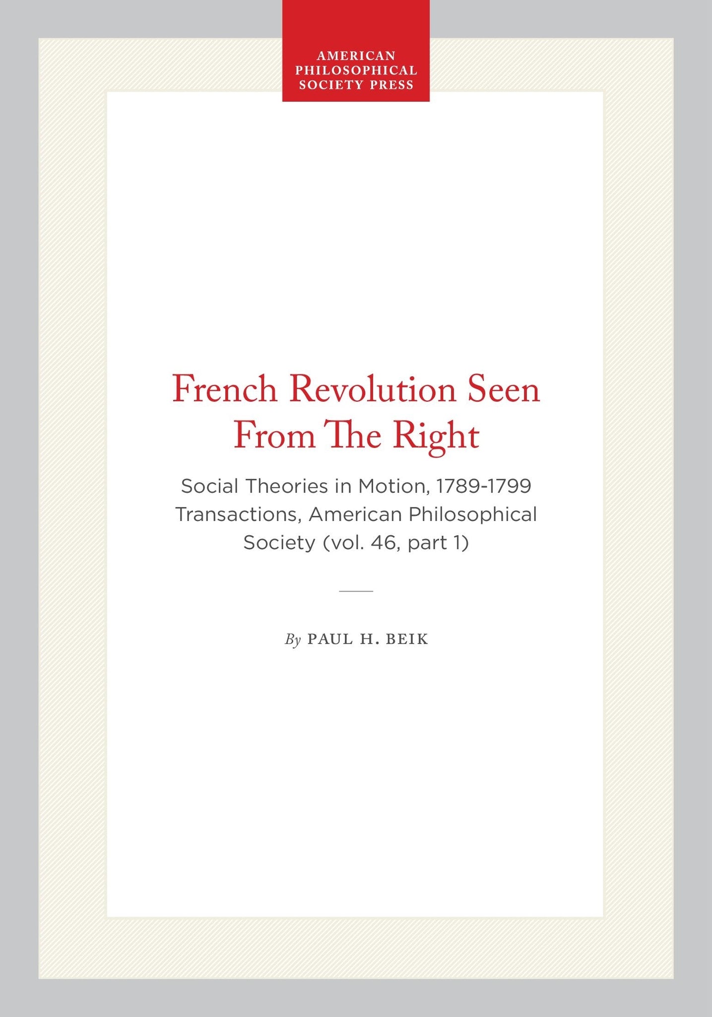 French Revolution Seen From The Right