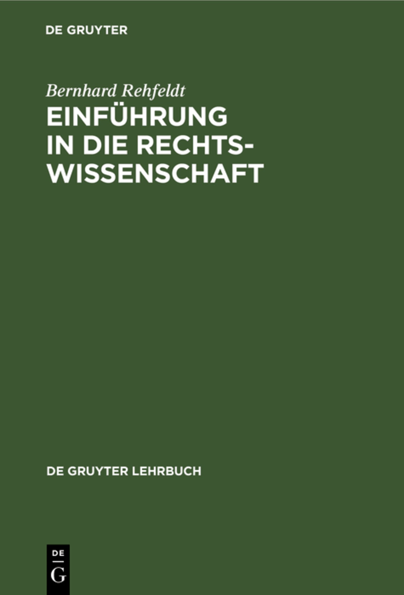 Cover image for Einführung in die Rechtswissenschaft ISBN 9783112305331