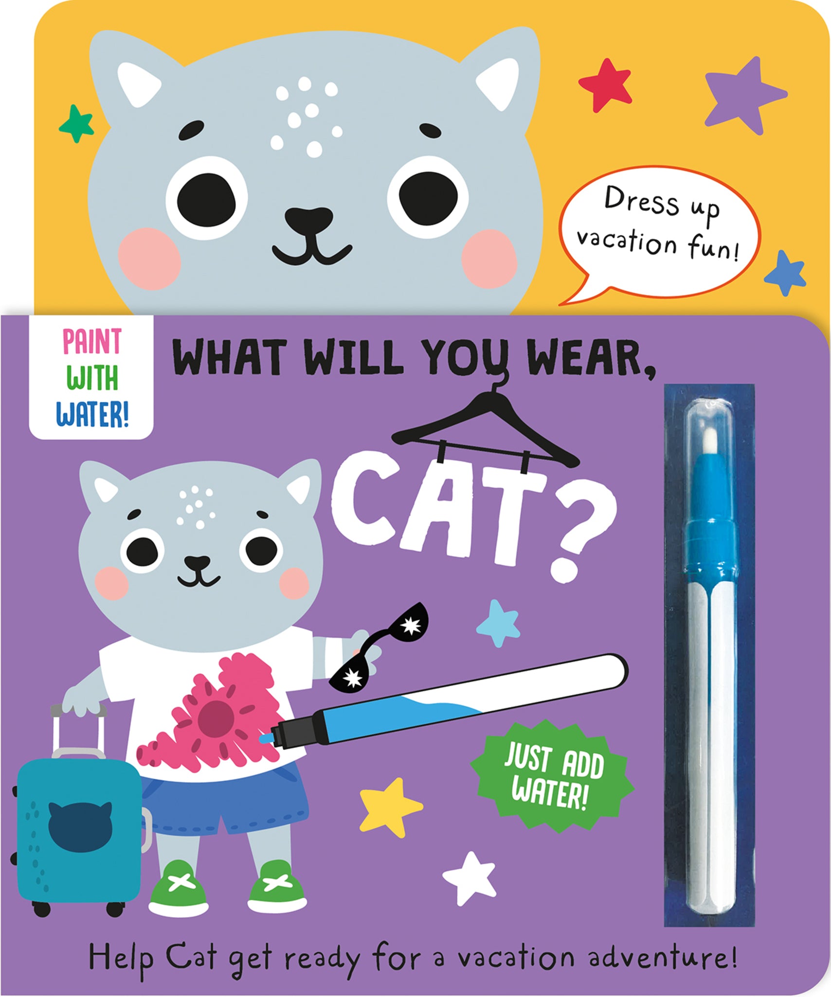 What Will You Wear, Cat? A magic water painting book about going on vacation!