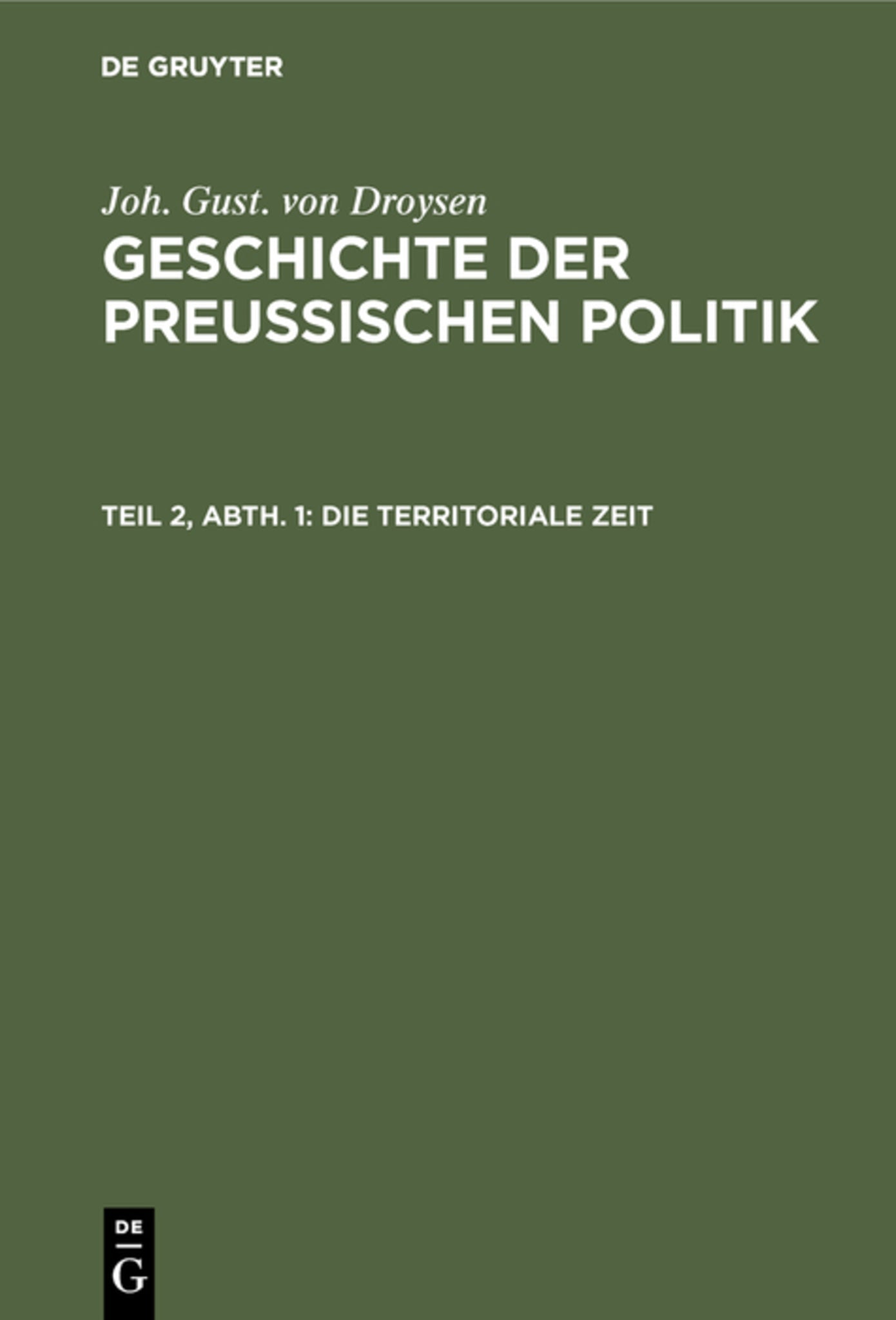 Die territoriale Zeit