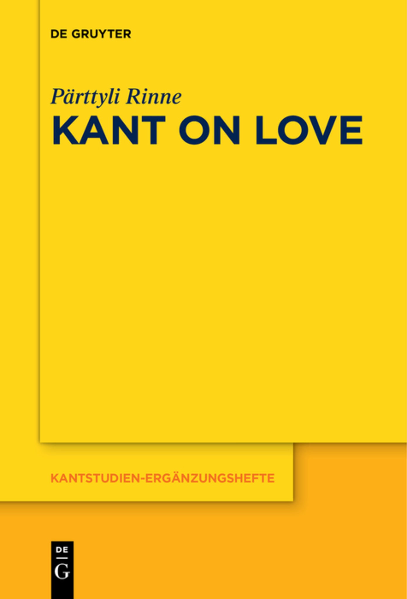 Cover image for Kant on Love ISBN 9783110685213