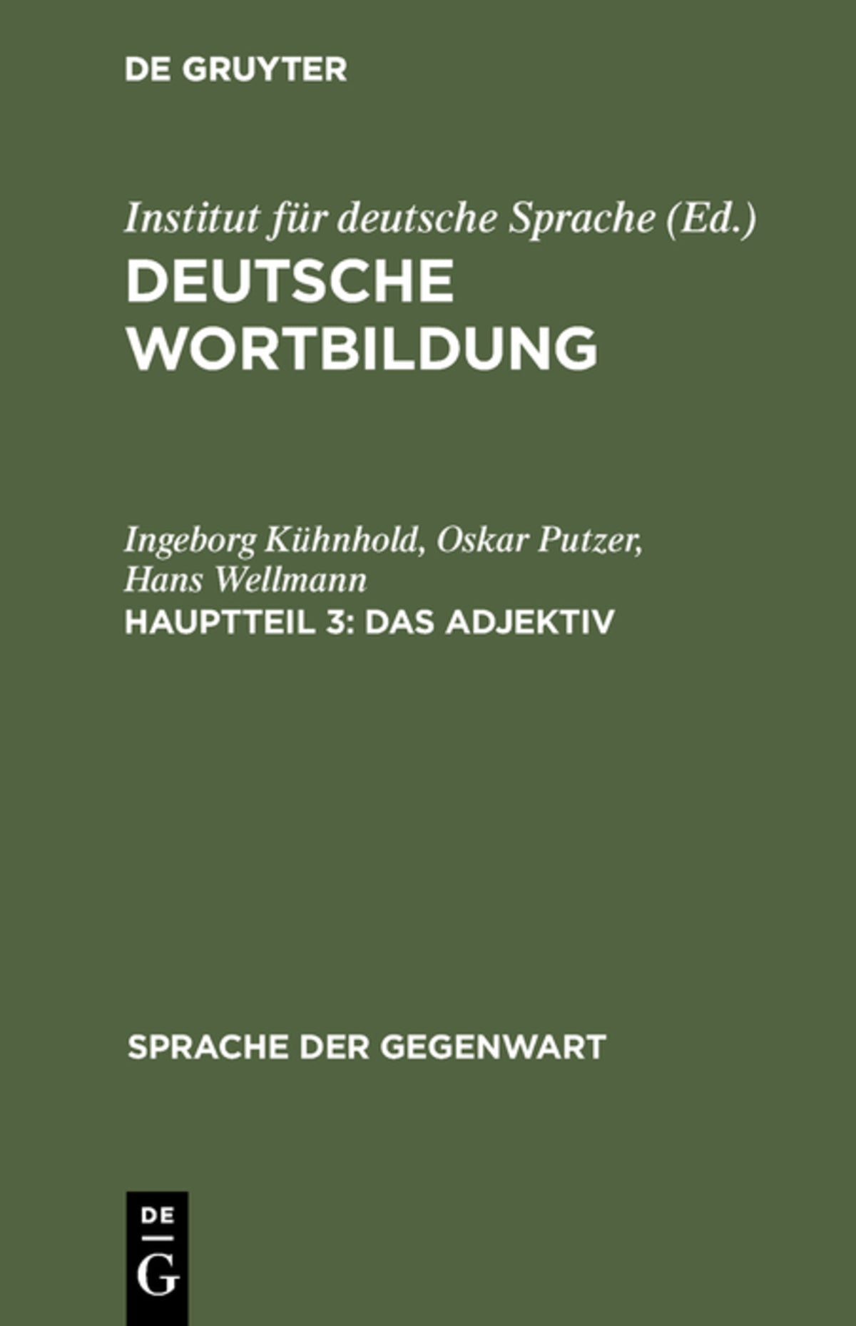 Cover image for Das Adjektiv ISBN 9783110125030