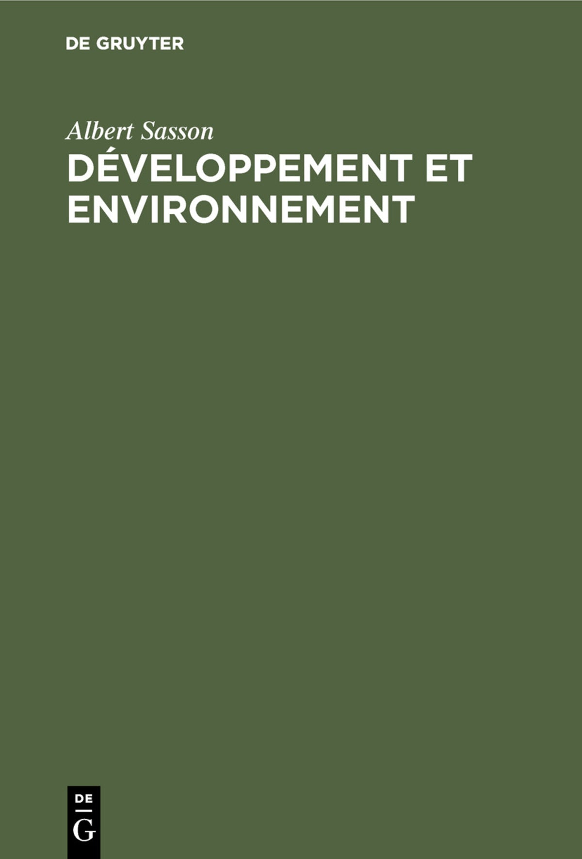 Cover image for Développement et environnement ISBN 9789027975966