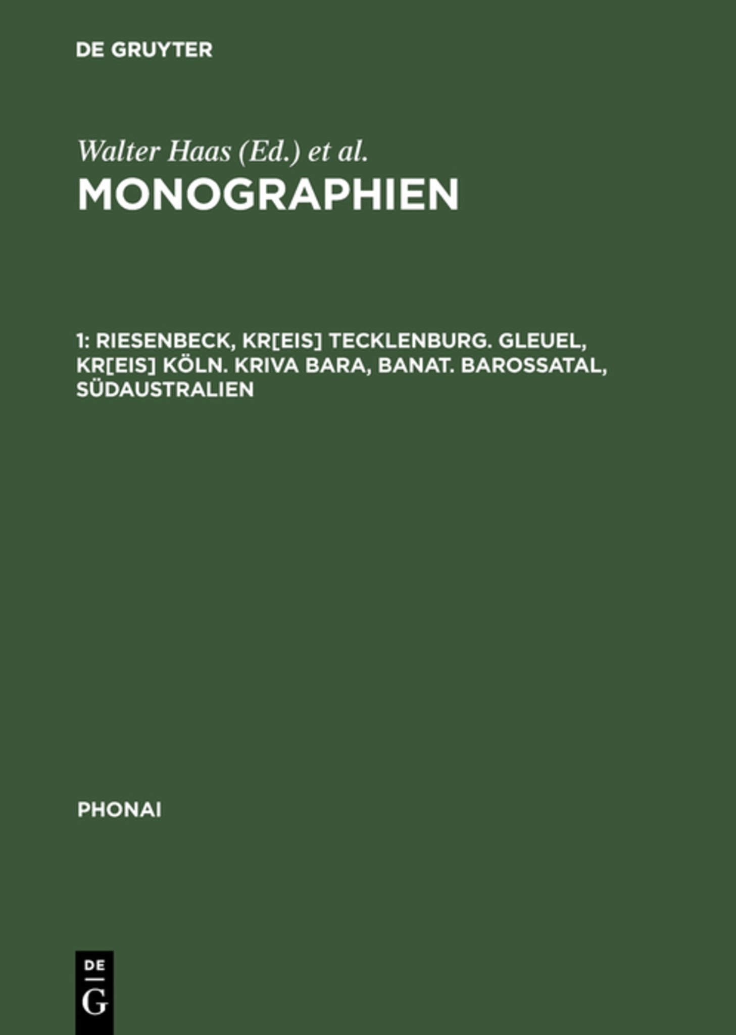Riesenbeck, Kr[eis] Tecklenburg. Gleuel, Kr[eis] Köln. Kriva Bara, Banat. Barossatal, Südaustralien