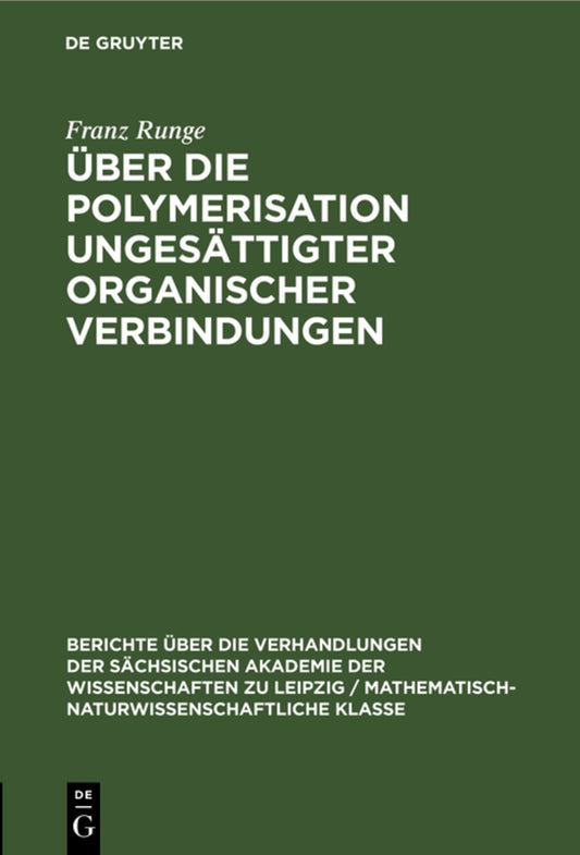 Über die Polymerisation ungesättigter organischer Verbindungen