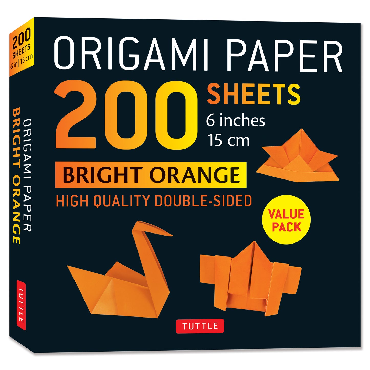 Origami Paper 200 sheets Bright Orange 6"