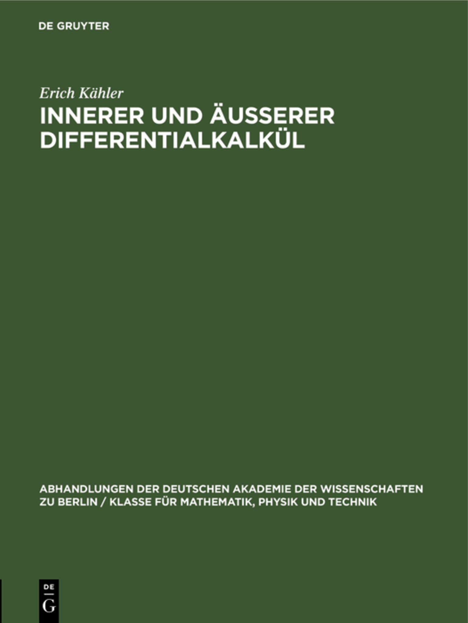 Innerer und äusserer Differentialkalkül