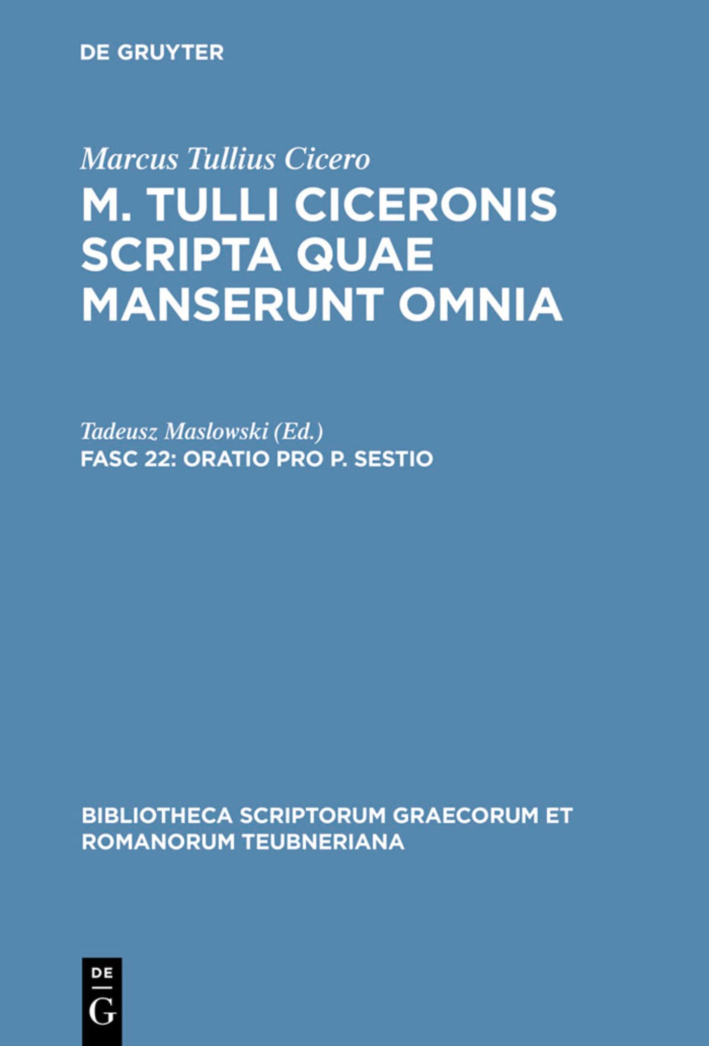 Cover image for Oratio pro P. Sestio ISBN 9783598711930