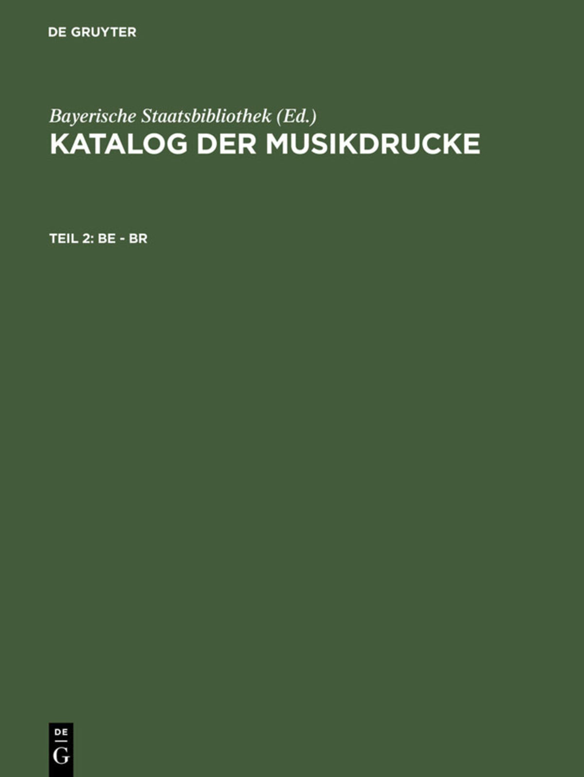 Cover image for Be - Br ISBN 9783598305627