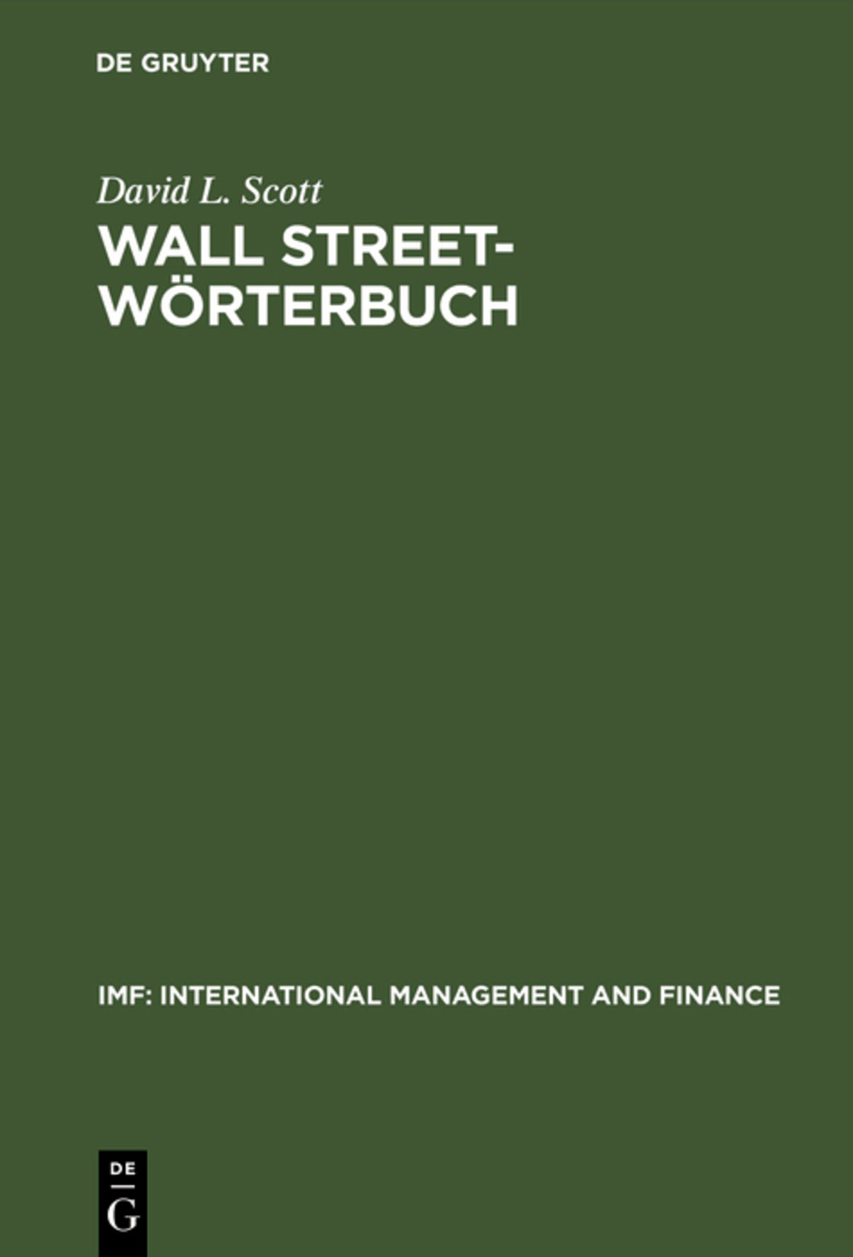 Cover image for Wall Street-Wörterbuch ISBN 9783486250107