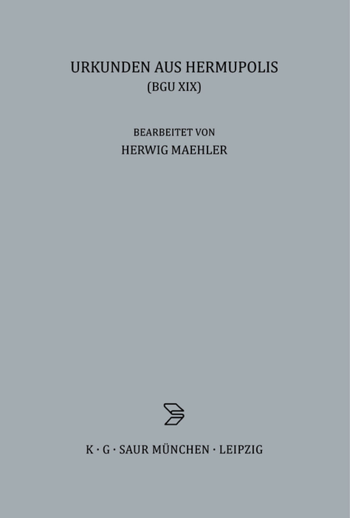 Cover image for Urkunden aus Hermupolis ISBN 9783598775949