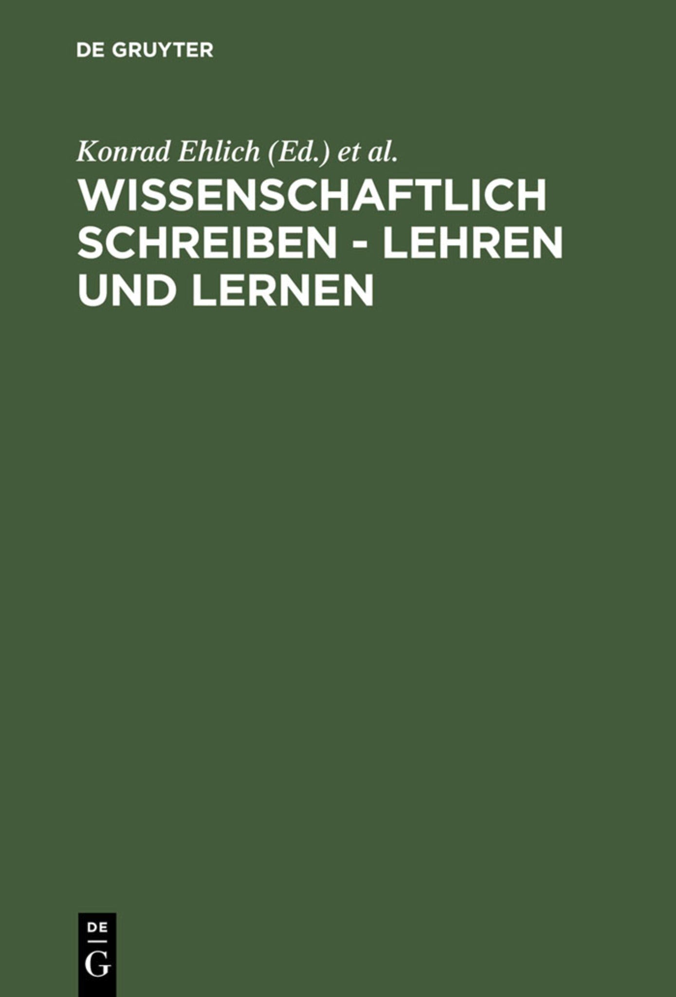 Wissenschaftlich schreiben - lehren und lernen
