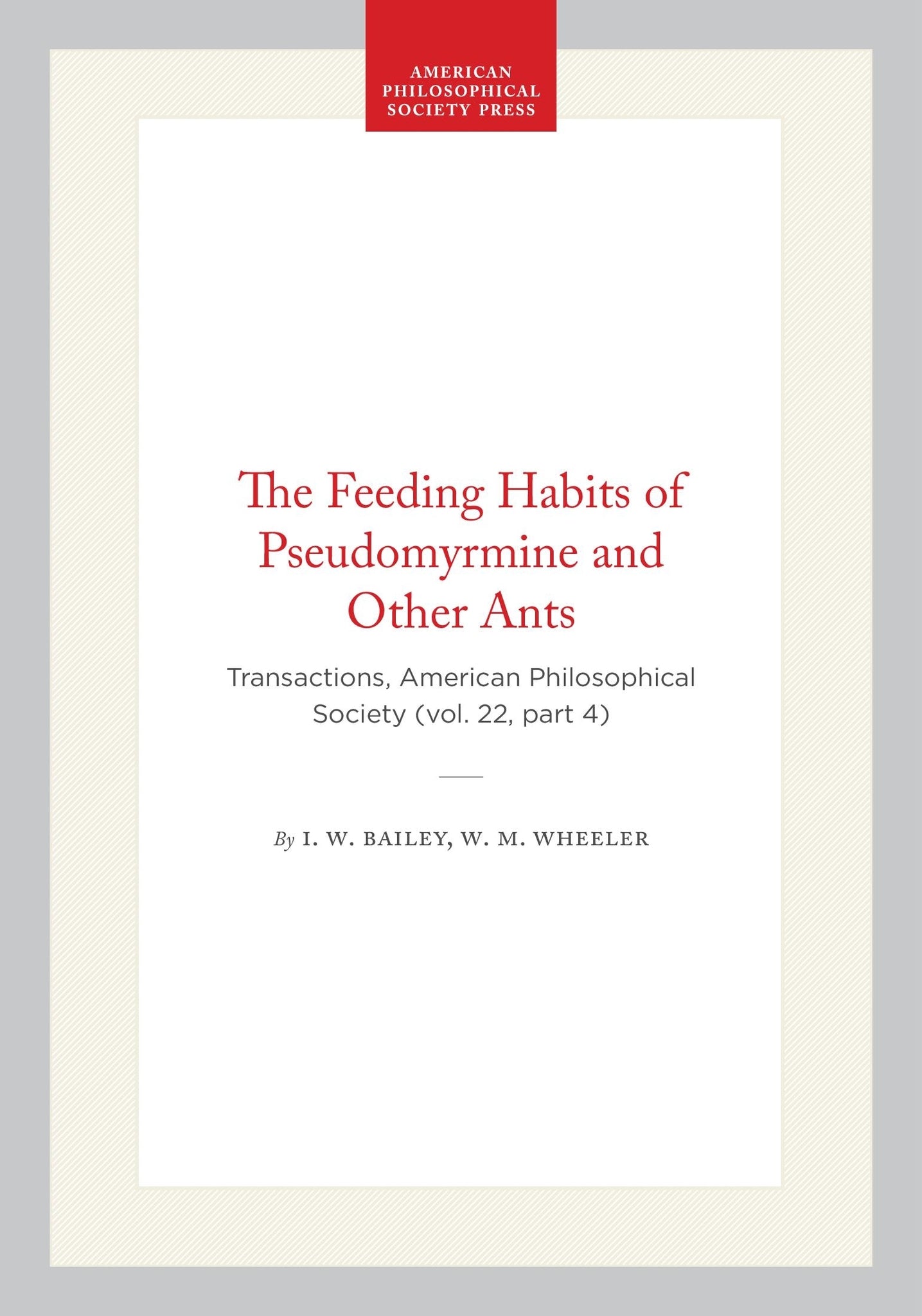 The Feeding Habits of Pseudomyrmine and Other Ants