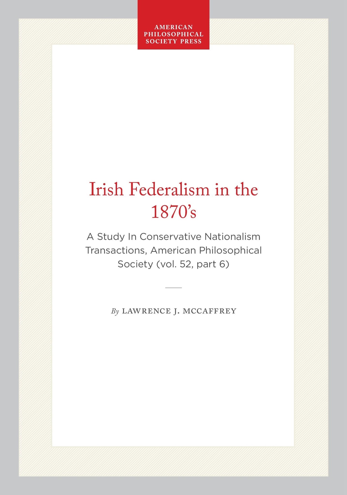 Irish Federalism in the 1870’s