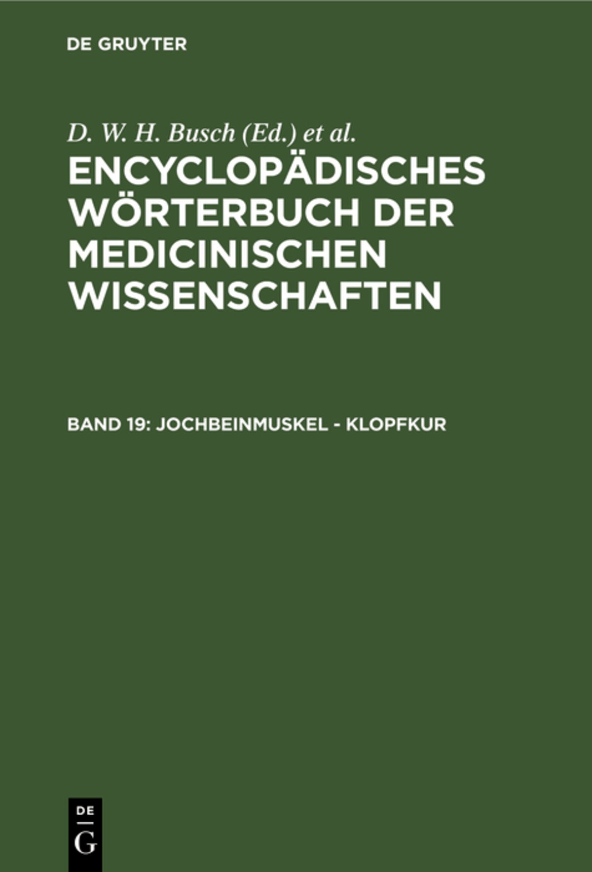 Cover image for Jochbeinmuskel - Klopfkur ISBN 9783111039206