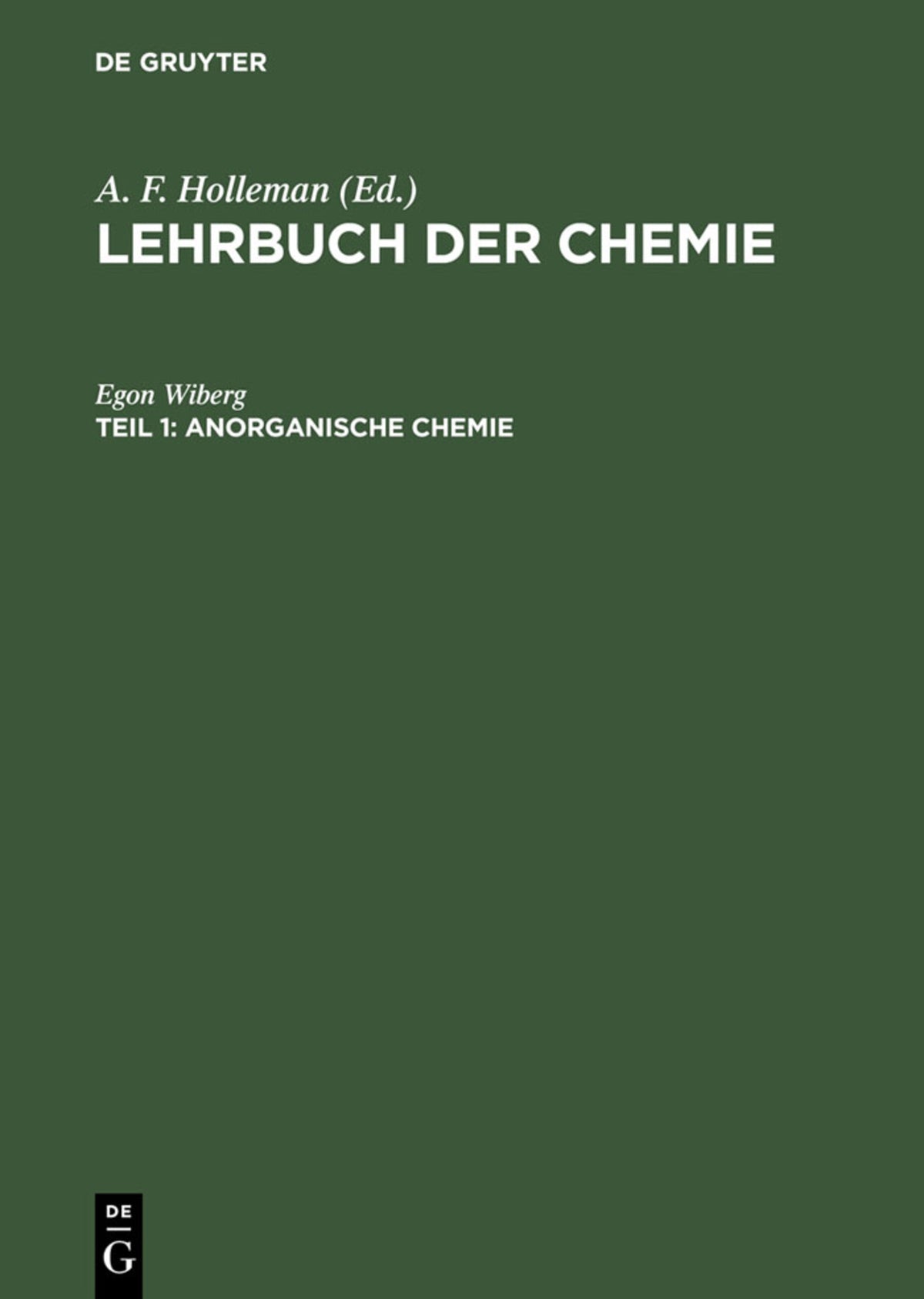 Cover image for Anorganische Chemie ISBN 9783111074177