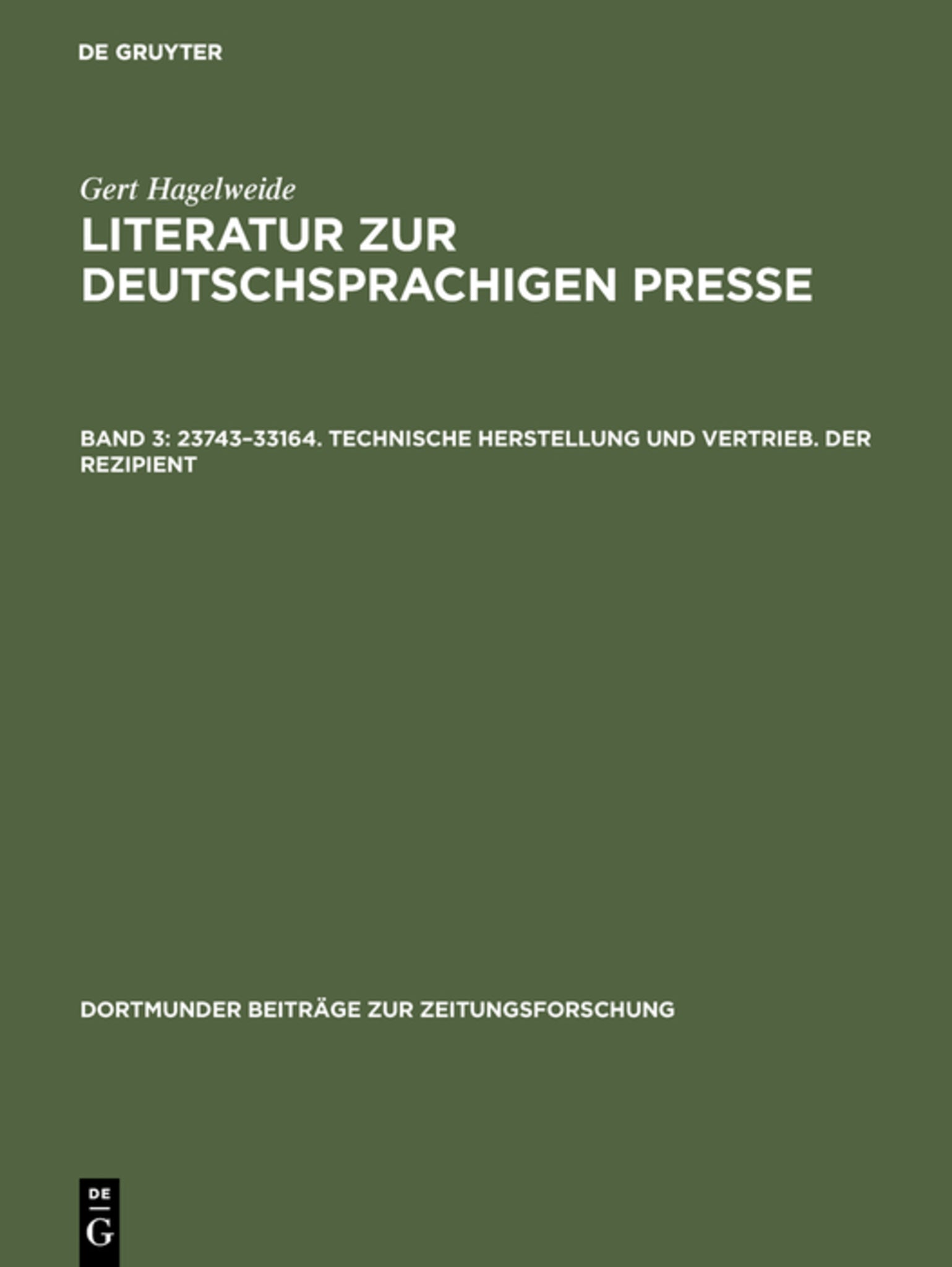 23743–33164. Technische Herstellung und Vertrieb. Der Rezipient