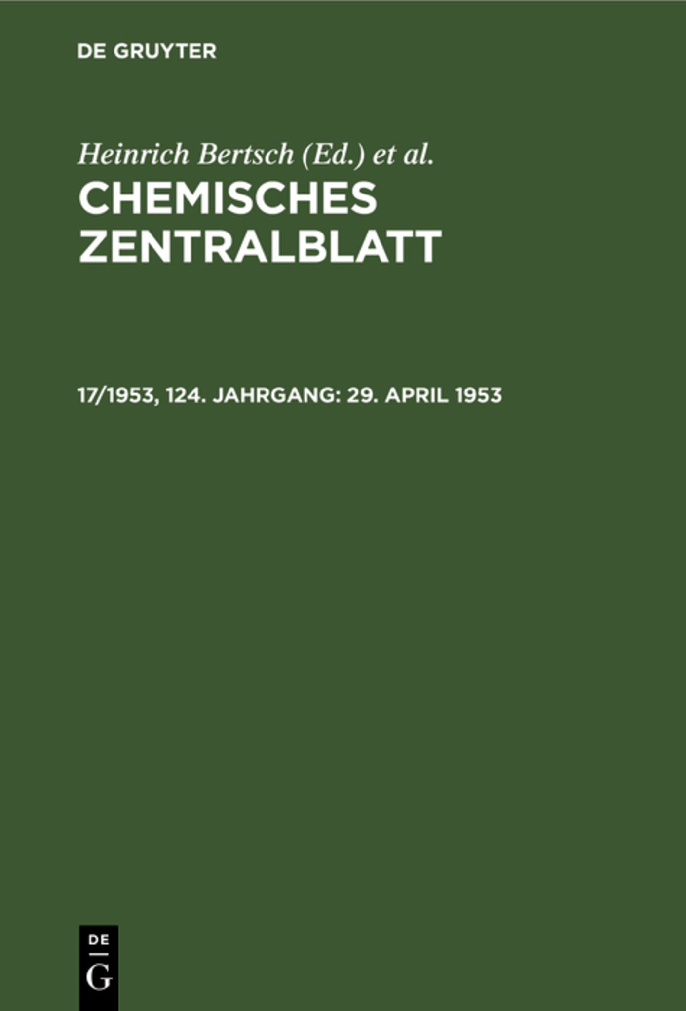 Cover image for 29. April 1953 ISBN 9783112572177
