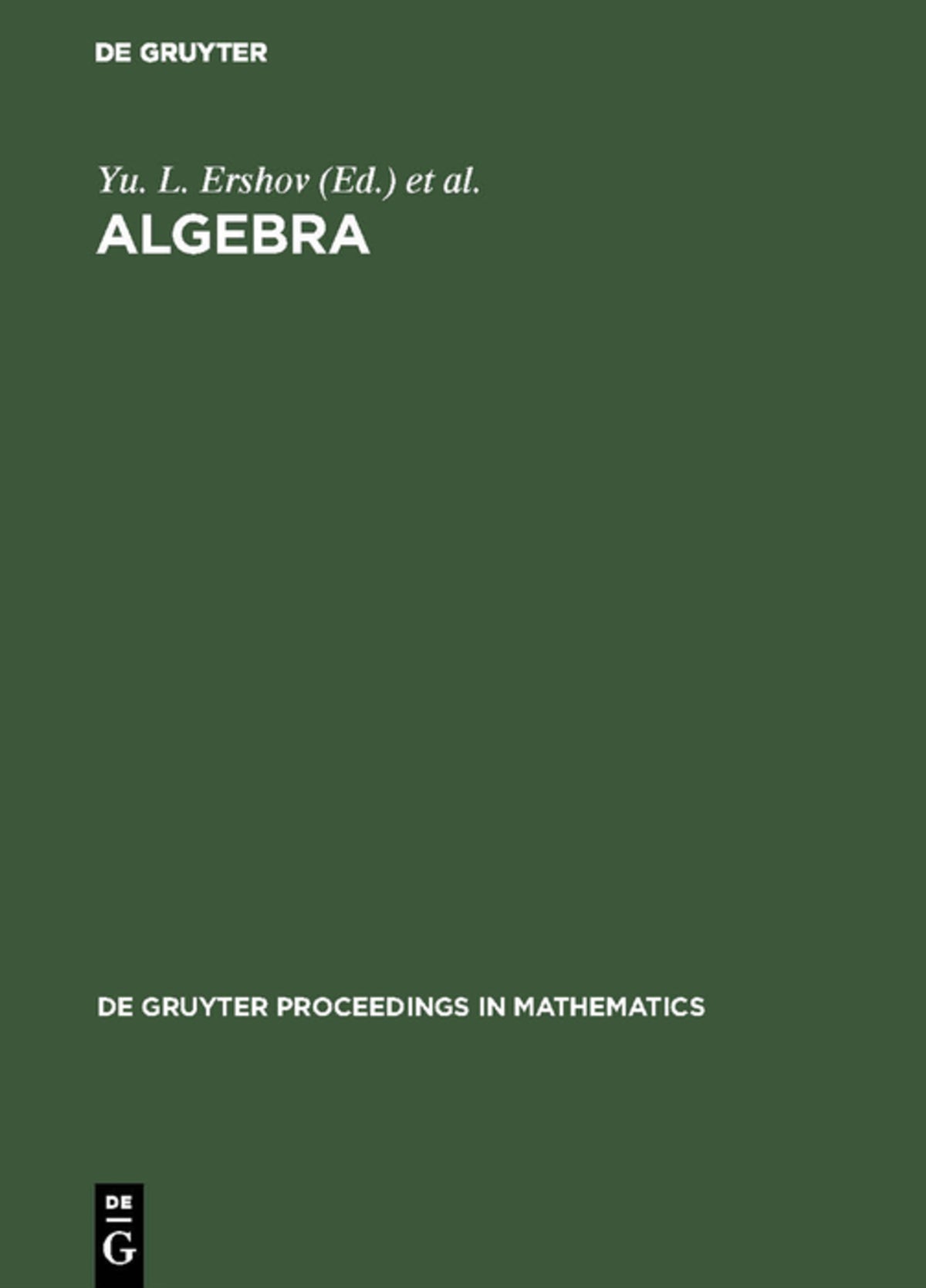 Cover image for Algebra ISBN 9783110144130