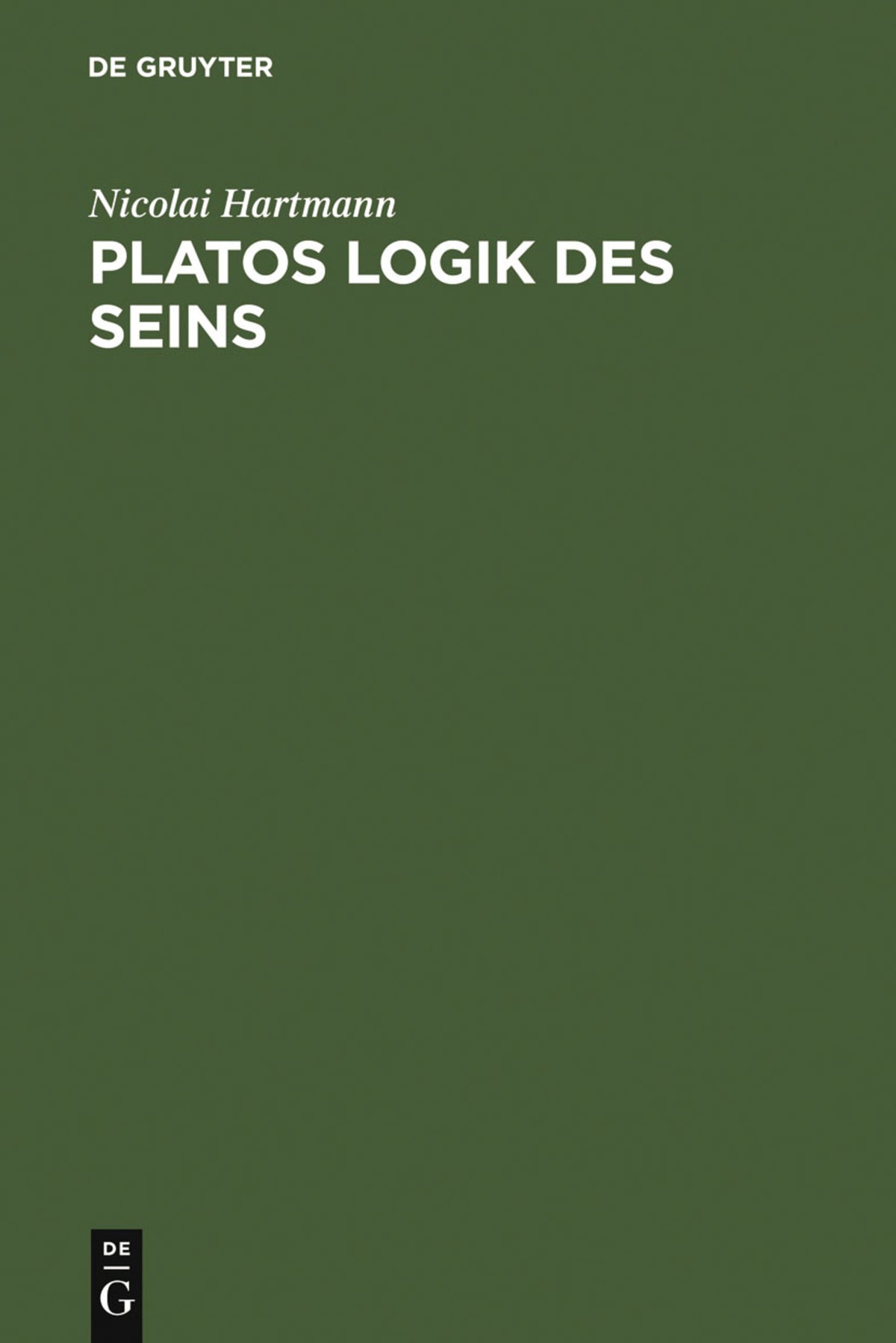 Cover image for Platos Logik des Seins ISBN 9783110001495