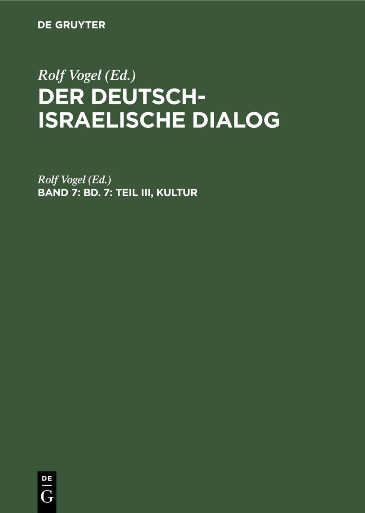 Bd. 7: Teil III, Kultur