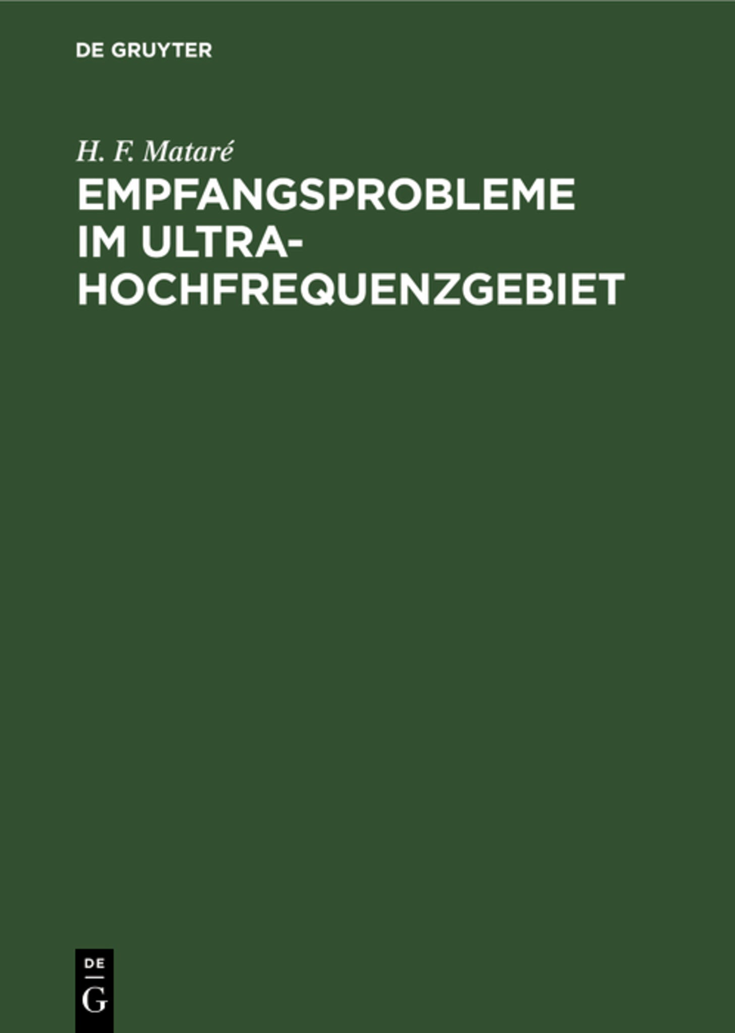 Empfangsprobleme im Ultrahochfrequenzgebiet