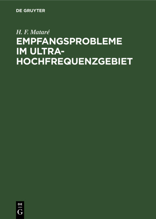 Empfangsprobleme im Ultrahochfrequenzgebiet