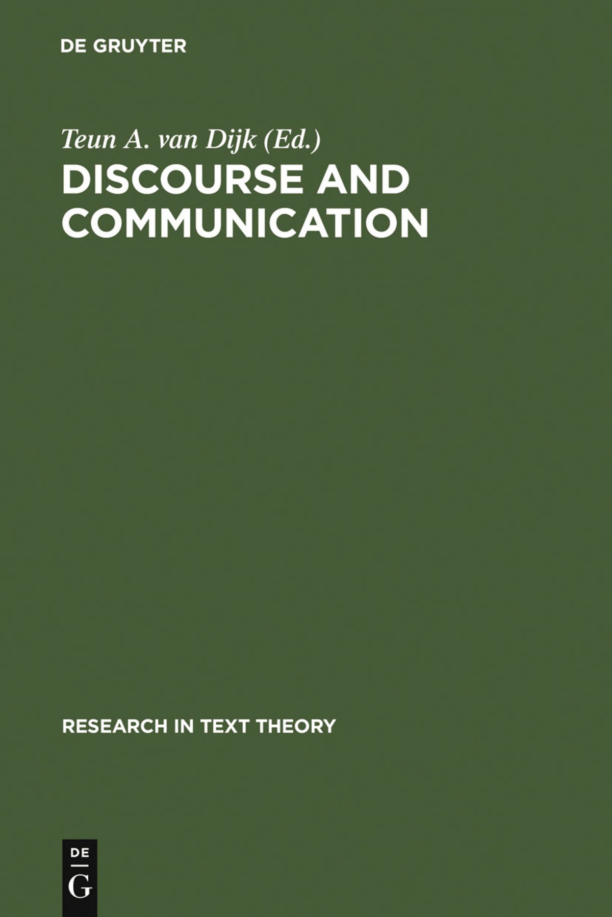 Cover image for Discourse and Communication ISBN 9783110103199