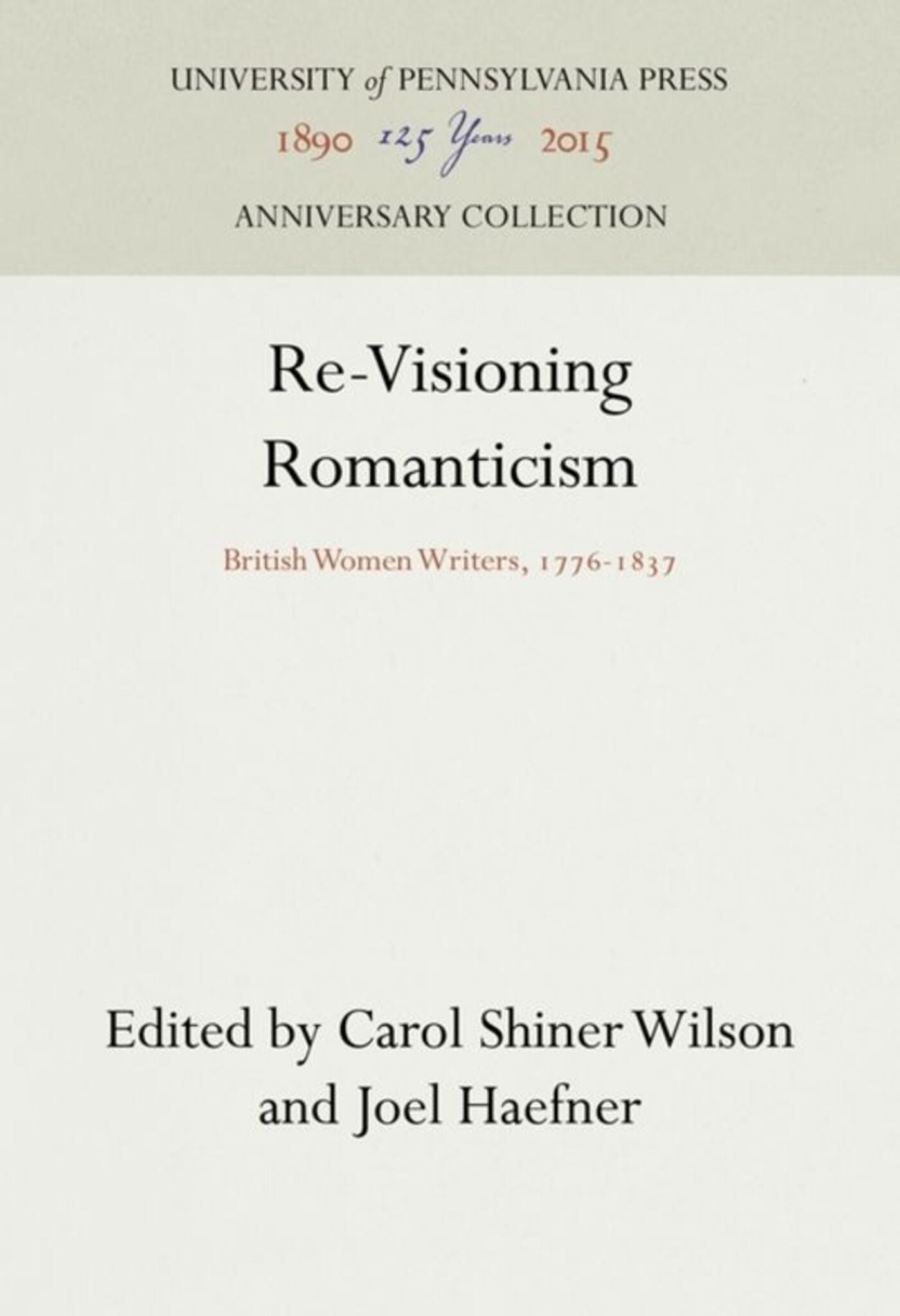 Cover image for Re-Visioning Romanticism ISBN 9781512819373