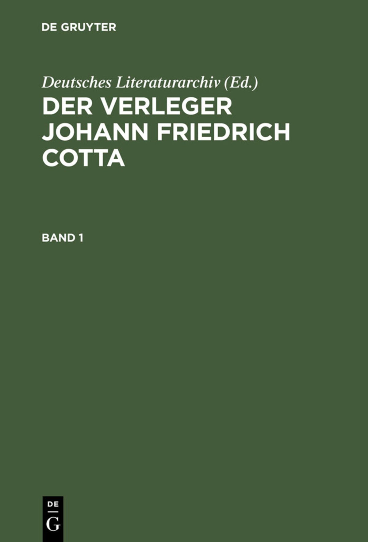 Cover image for Der Verleger Johann Friedrich Cotta ISBN 9783598116339