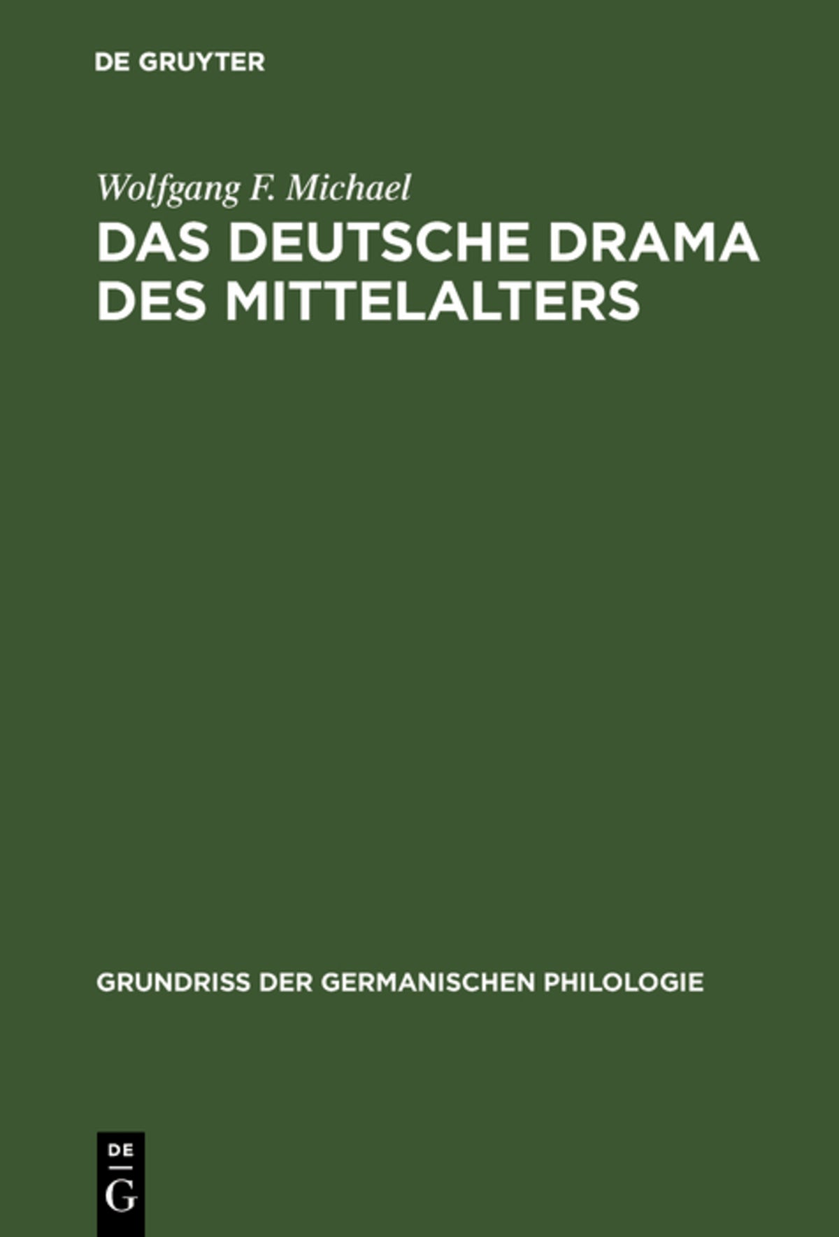 Cover image for Das deutsche Drama des Mittelalters ISBN 9783110033106