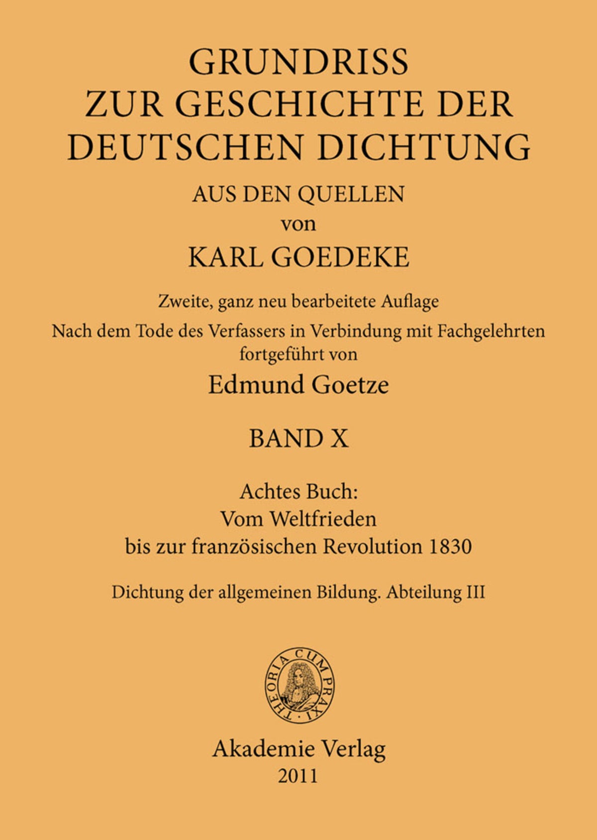 Achtes Buch: Vom Weltfrieden bis zur französischen Revolution 1830