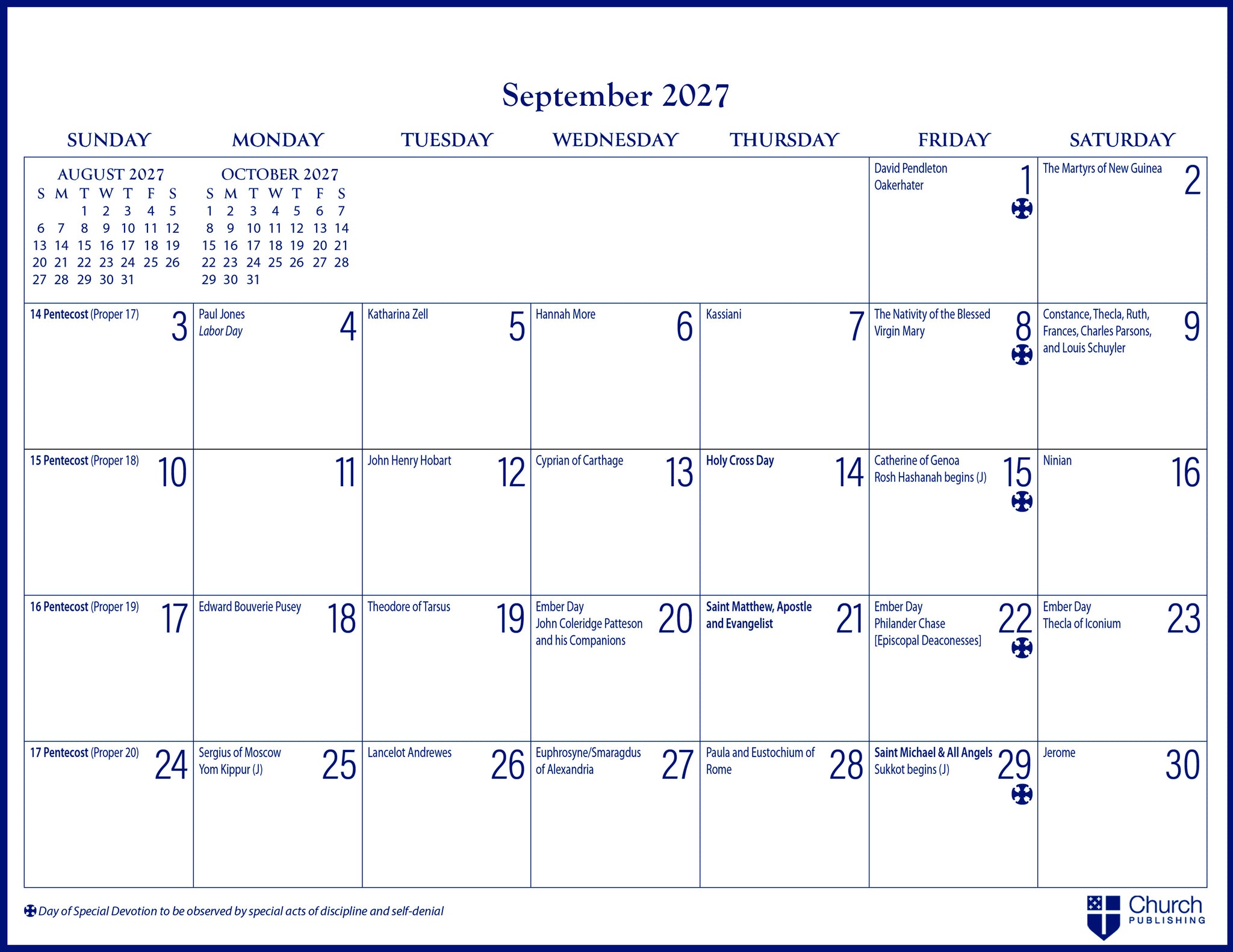 2027 Parish Wall Calendar