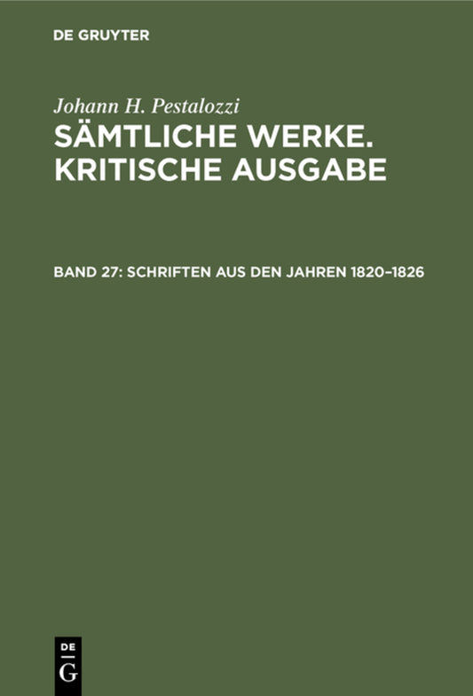 Schriften aus den Jahren 1820–1826