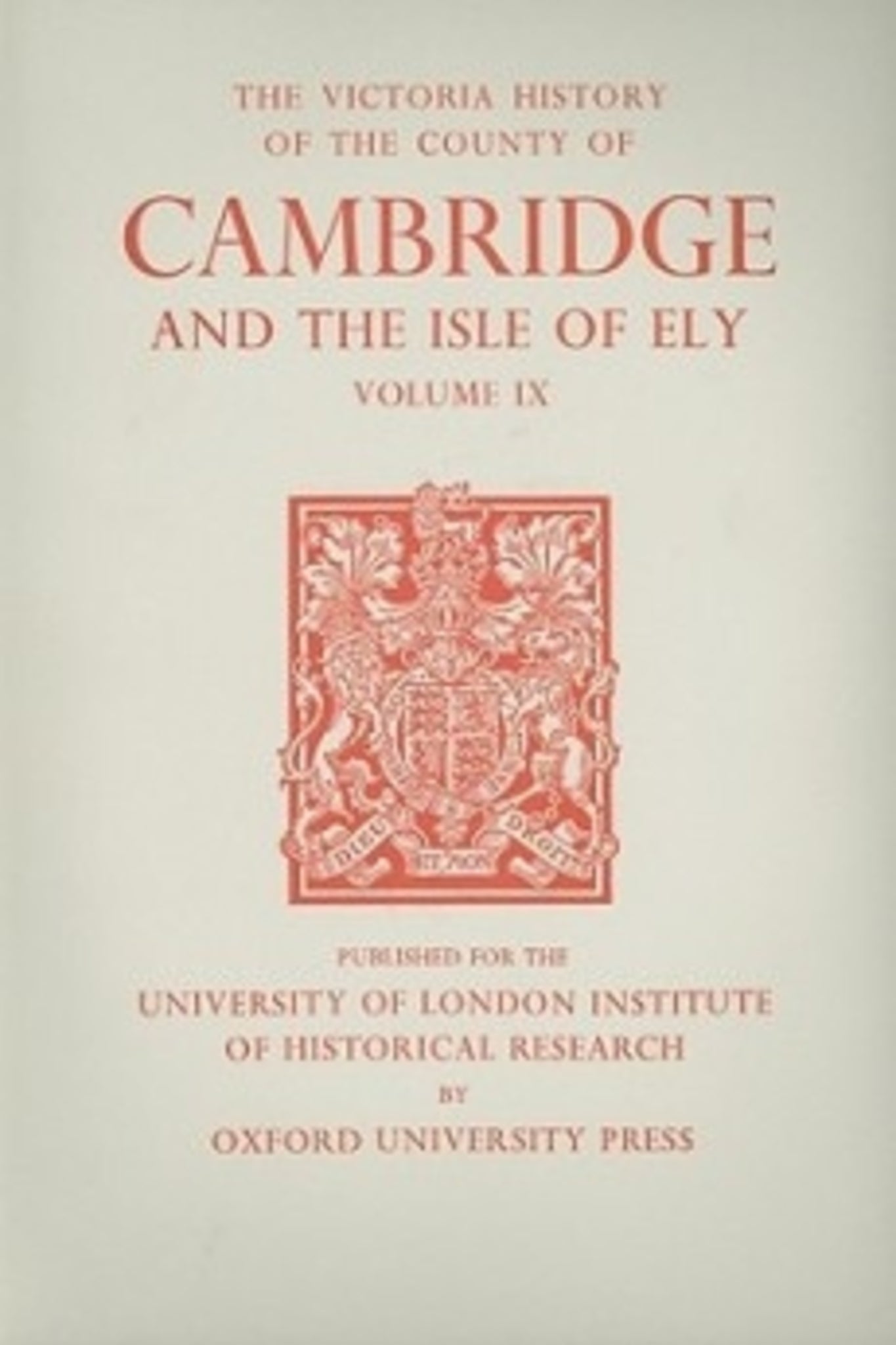 Cover image for A History of the County of Cambridge and the Isle of Ely ISBN 9780197227732