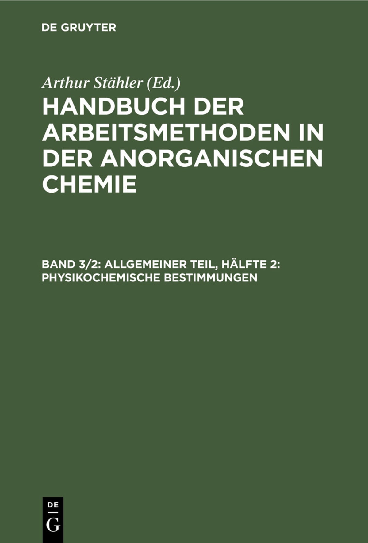 Allgemeiner Teil, Hälfte 2: Physikochemische Bestimmungen