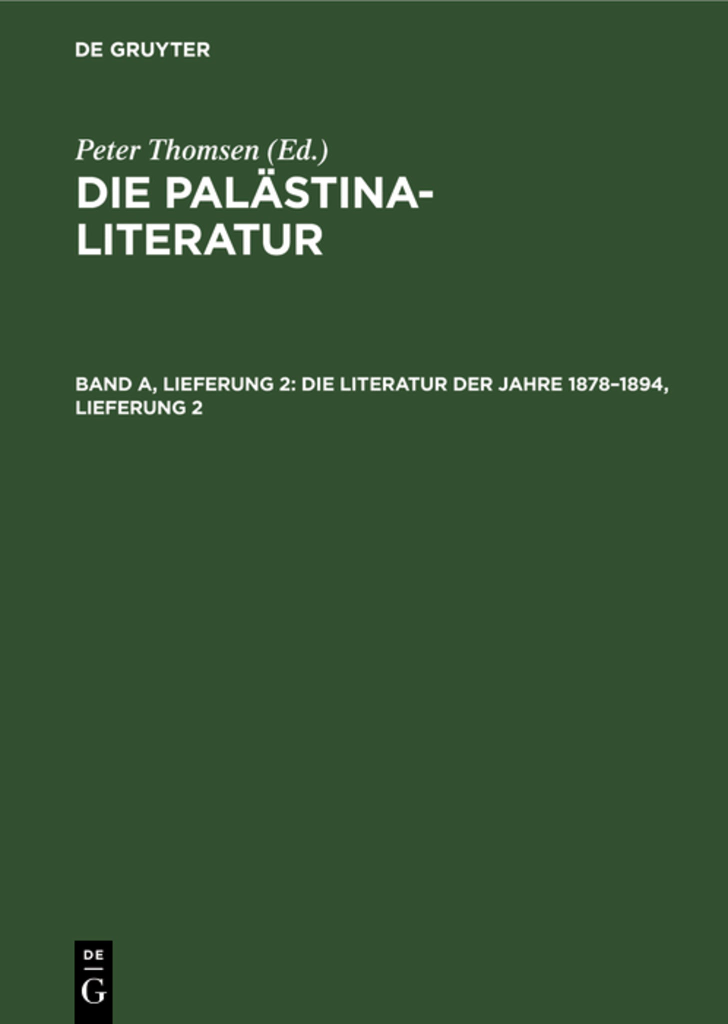 Die Literatur der Jahre 1878–1894, Lieferung 2